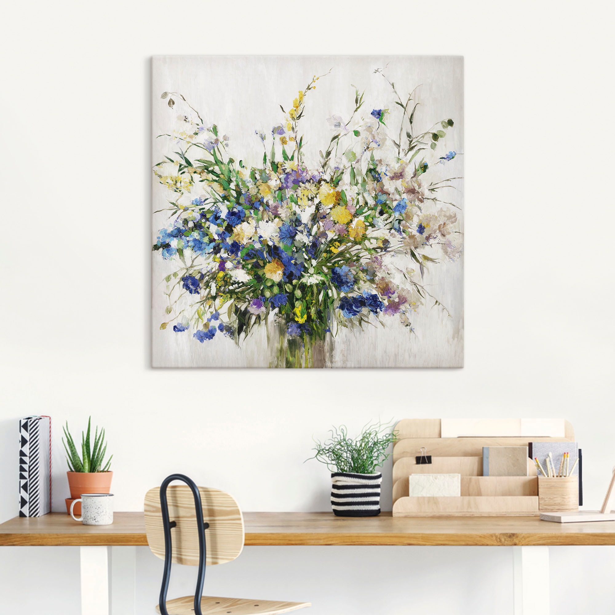Artland Leinwandbild »Wildblumenstrauß« Blumenbilder 1 Stk. tlg. auf Holzrahmen gespannt