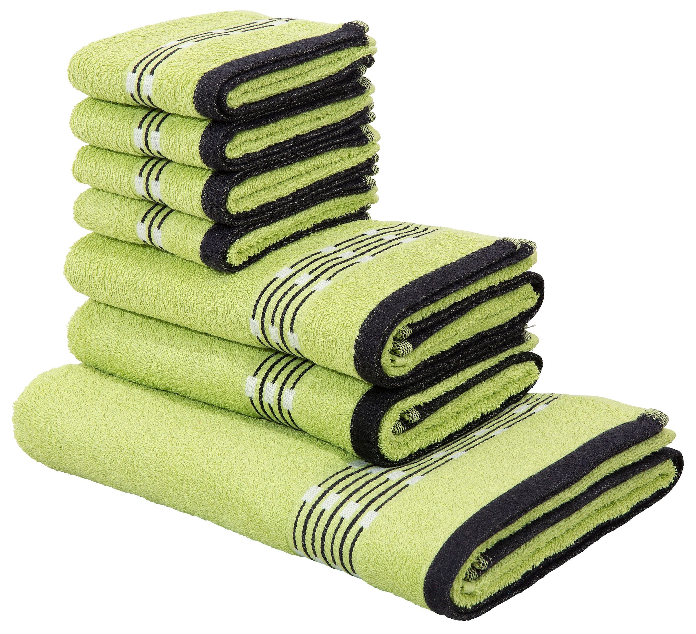 Handtücher Set, Set my 7 Handtuchset aus Walkfrottee, Handtuch home Bordüre tlg., gemusterter mit »Jonnie«, Baumwolle, 100%
