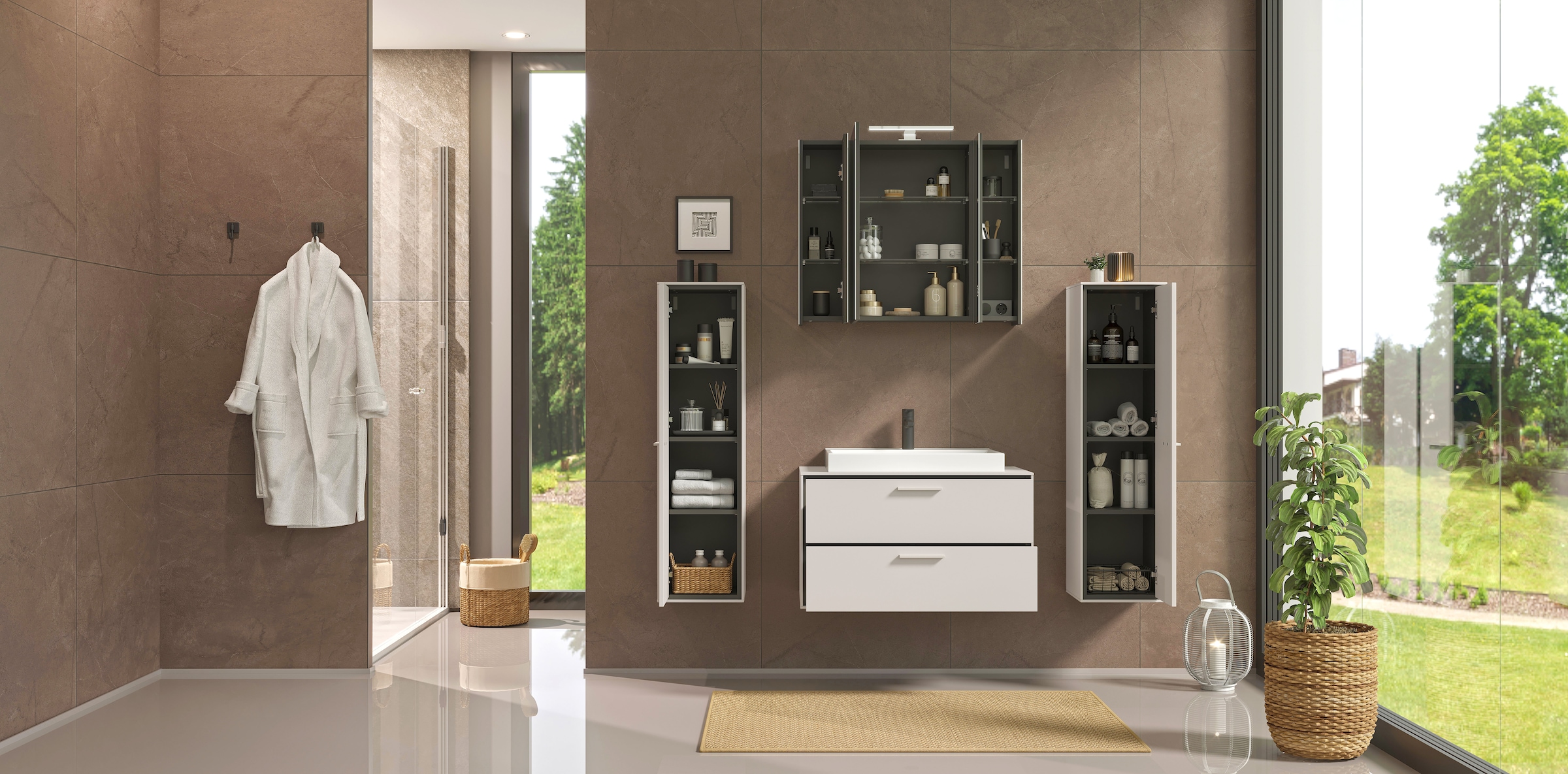 GERMANIA Midischrank »Medium-Schrank "Sovana"« 1 Stk. tlg. Hängender Medium-Schrank mit einer gedämpften Tür