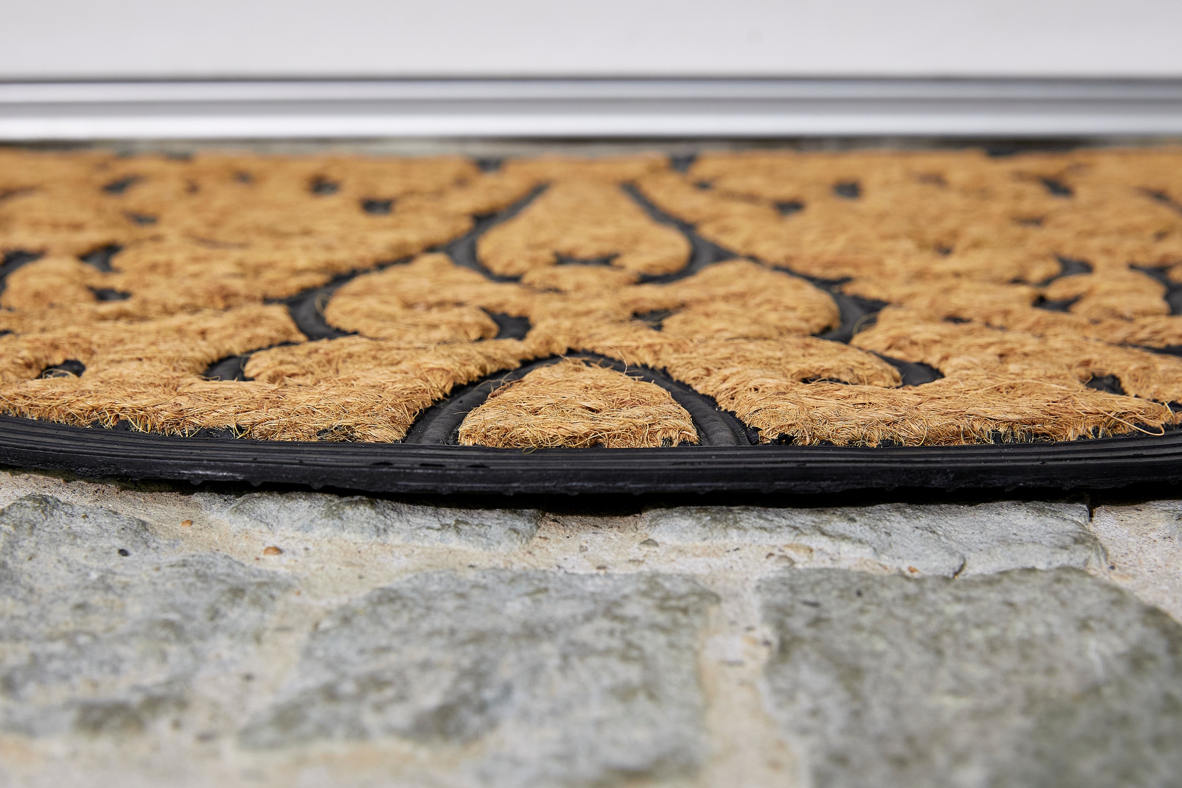 ASTRA Fußmatte »Coco Deluxe Light« halbrund 8 mm Höhe Türmatte, Kokos, rutschfest, schmutzabweisend, In und Outdoor