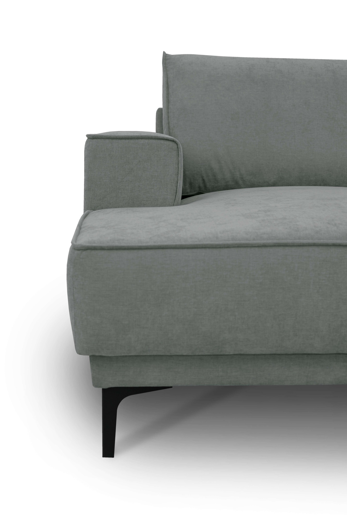 Places of Style Wohnlandschaft »XXL Sofa Oland, Struktur, Flachgewebe, Luxus-Microfaser, Boucle«, U-Form, 345 cm, Wellenunterfederung, Skandi-Design, Metallfüße