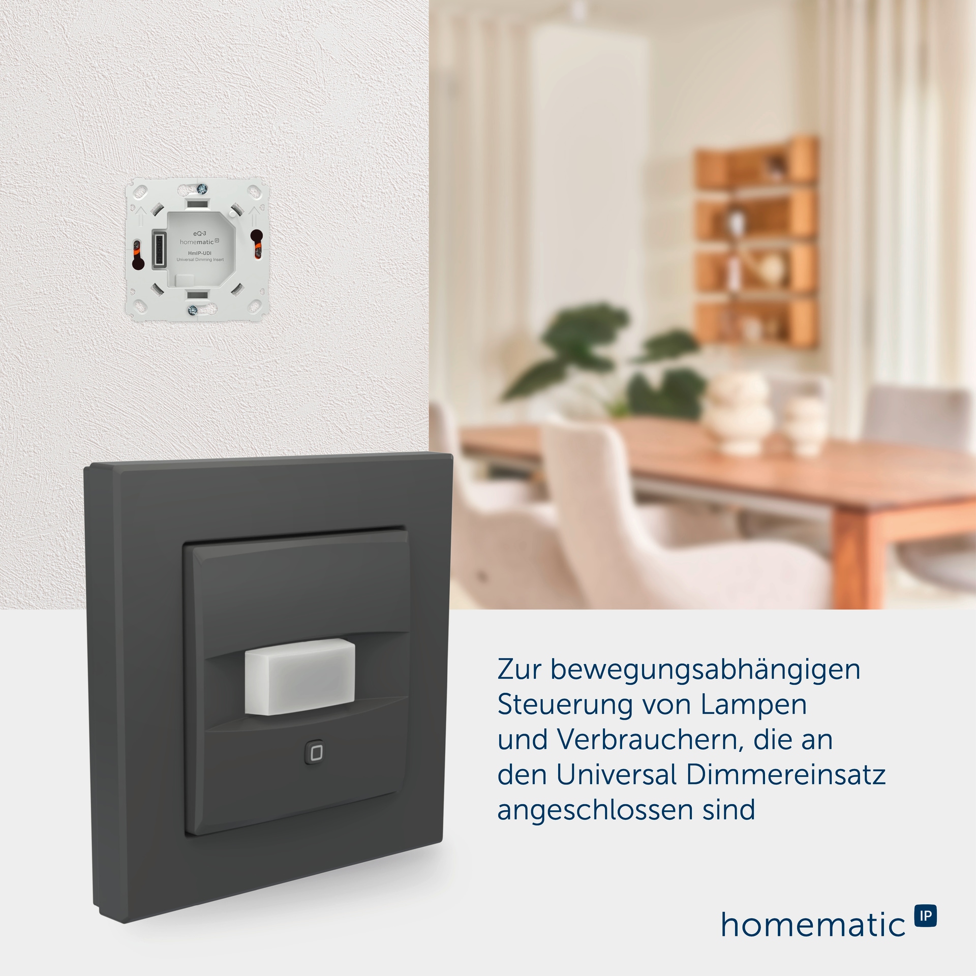 Homematic IP Smart-Home-Zubehör »Universal Dimmeraufsatz – Bewegungsmelder«
