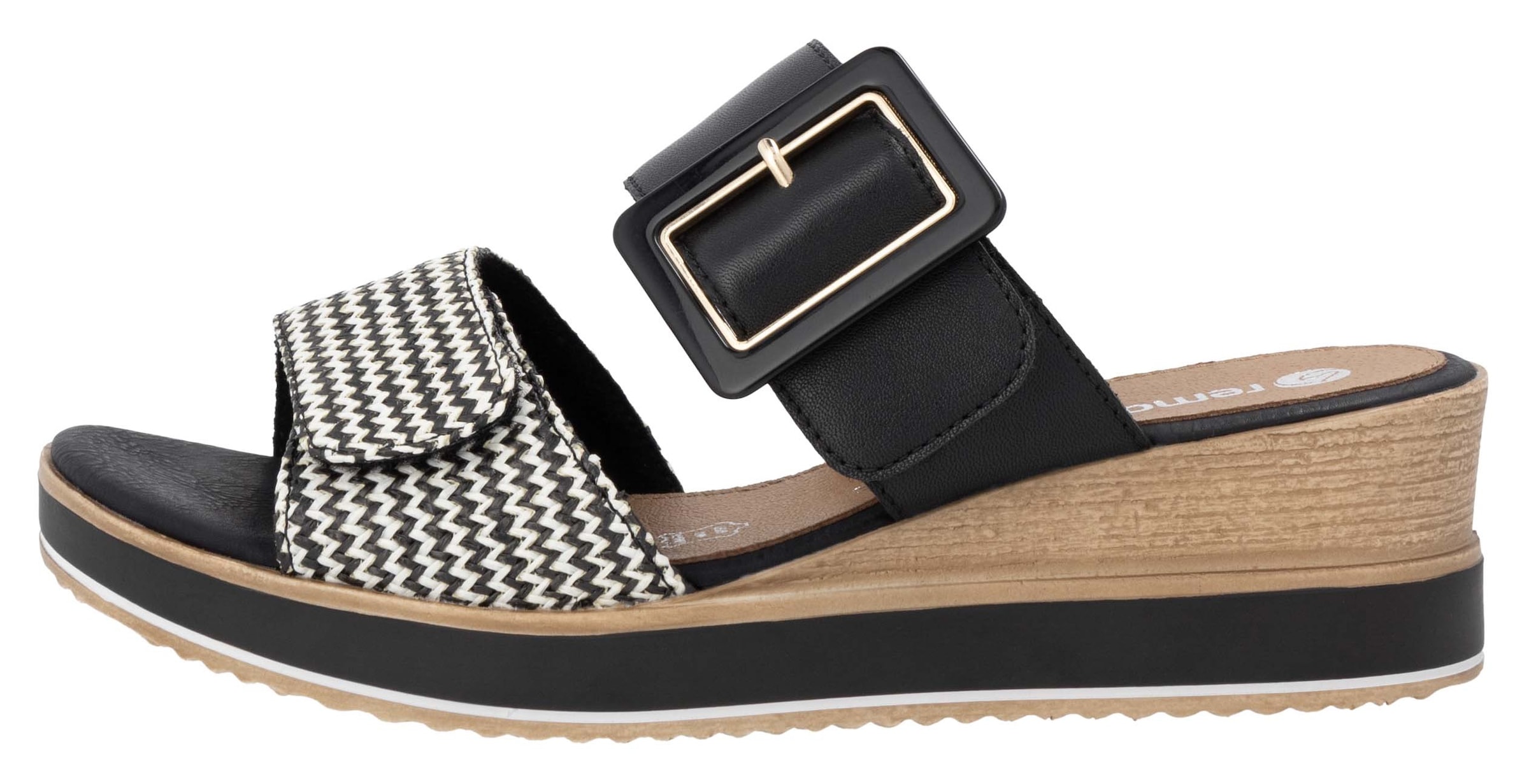Remonte Pantoffel, Keilabsatz, Sommerschuh, Bequemschuh mit Softfußbett