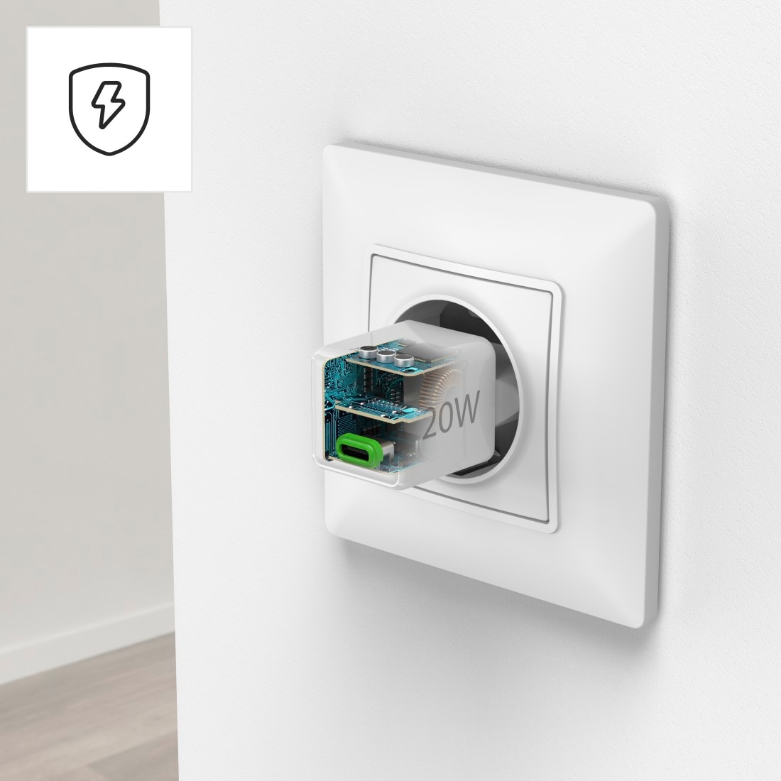 Hama Schnelllade-Gerät »Schnellladegerät (USB-C, PD/QC, extraklein 2,9 x 2,75 x 2,75 cm, 20 W)«, (1 St.)
