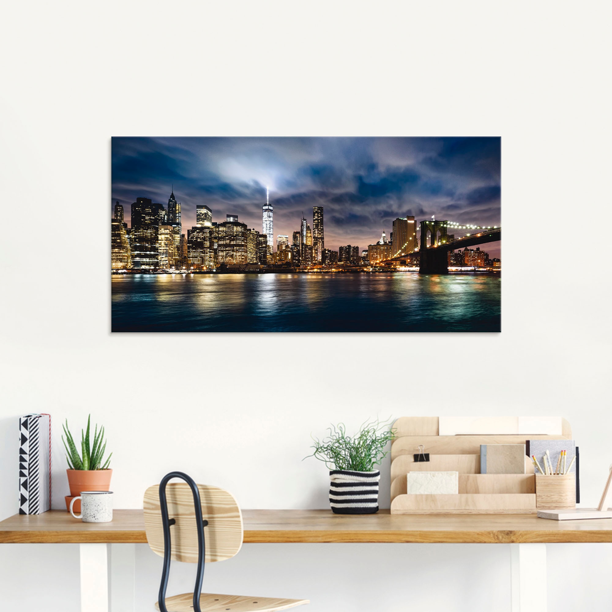 Artland Glasbild »Sonnenaufgang über Manhattan«, Amerika, (1 St.)