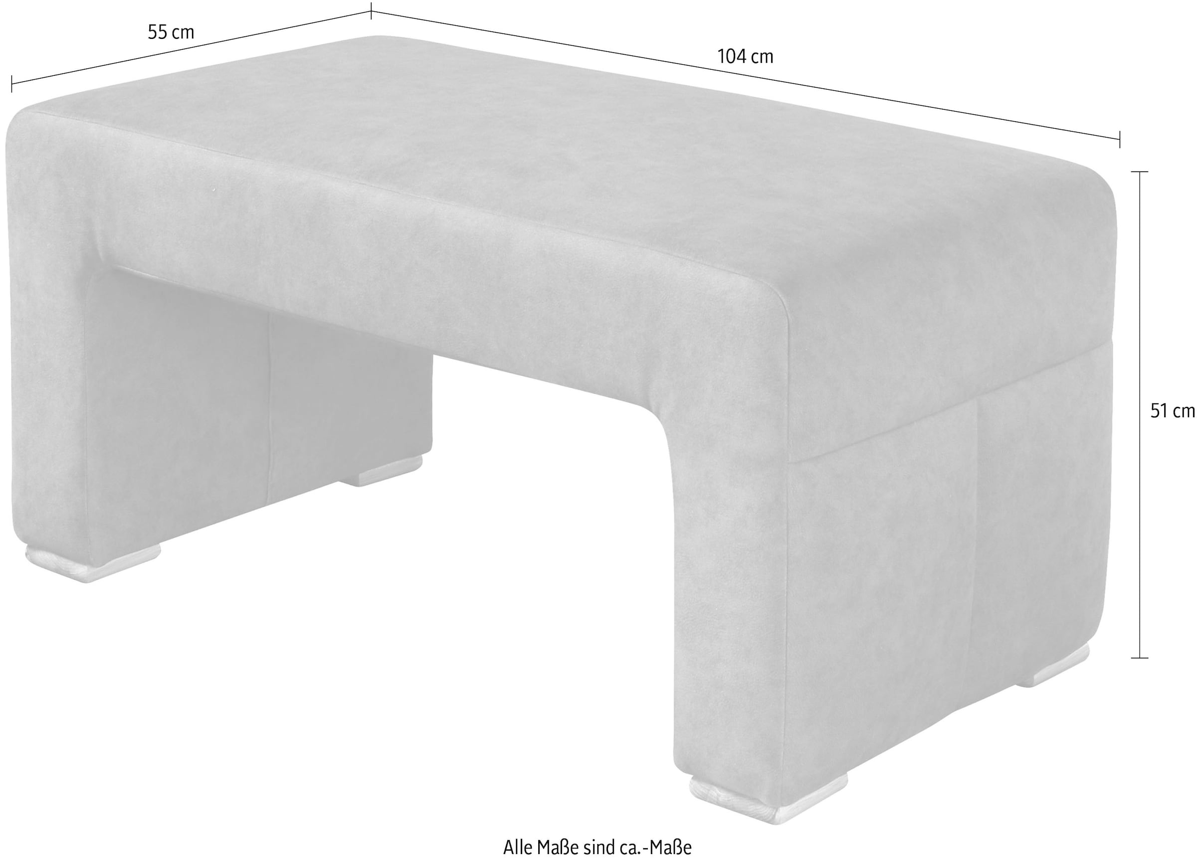 exxpo - sofa fashion Hockerbank, Bodenfreie Optik