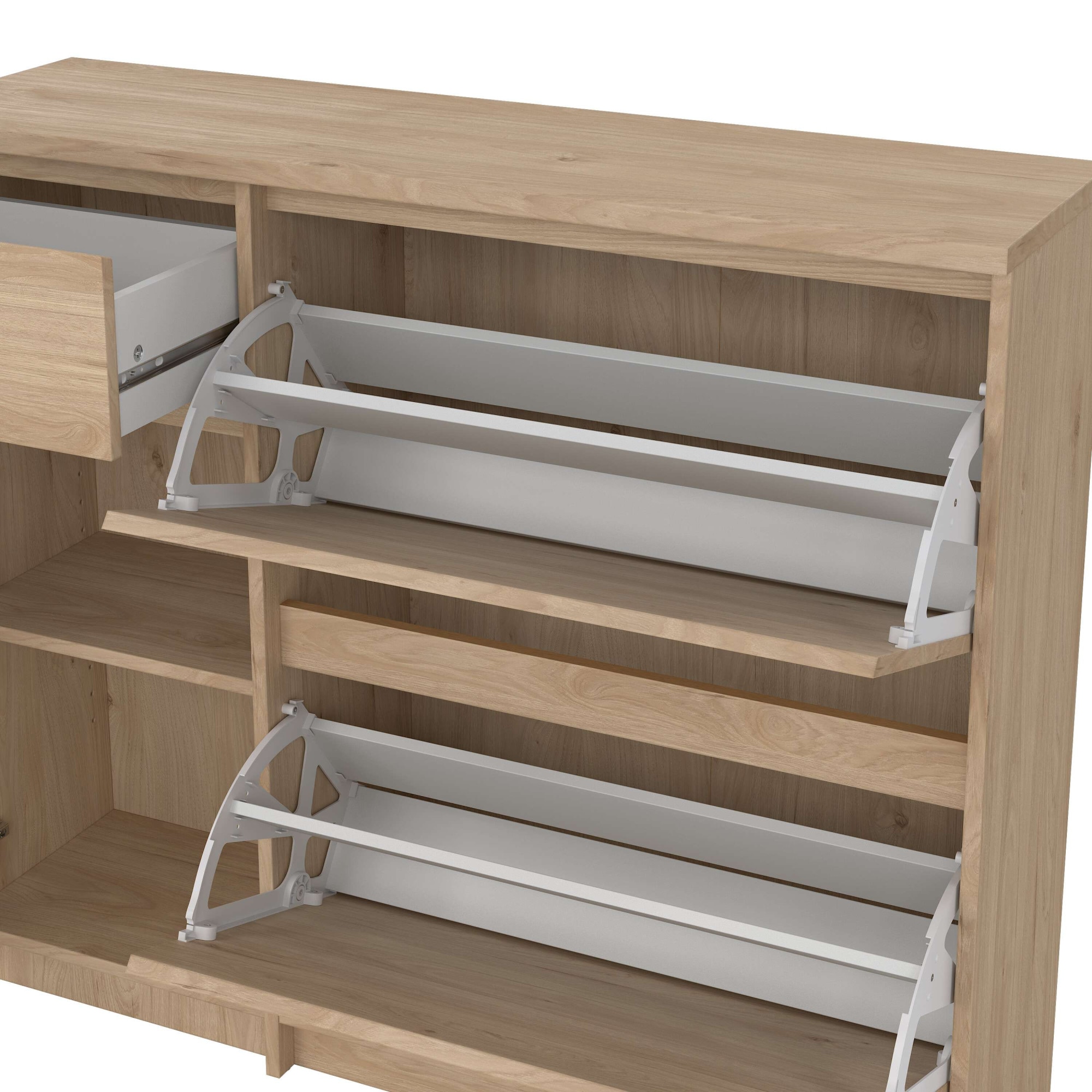 INOSIGN Schuhschrank »Naia Schuhaufbewahrung, Schuhkommode, Schuhregal, Modernes Design«, mit 2 Klappen und 1 Tür und 1 Schublade, Praktisch, Breite 109 cm