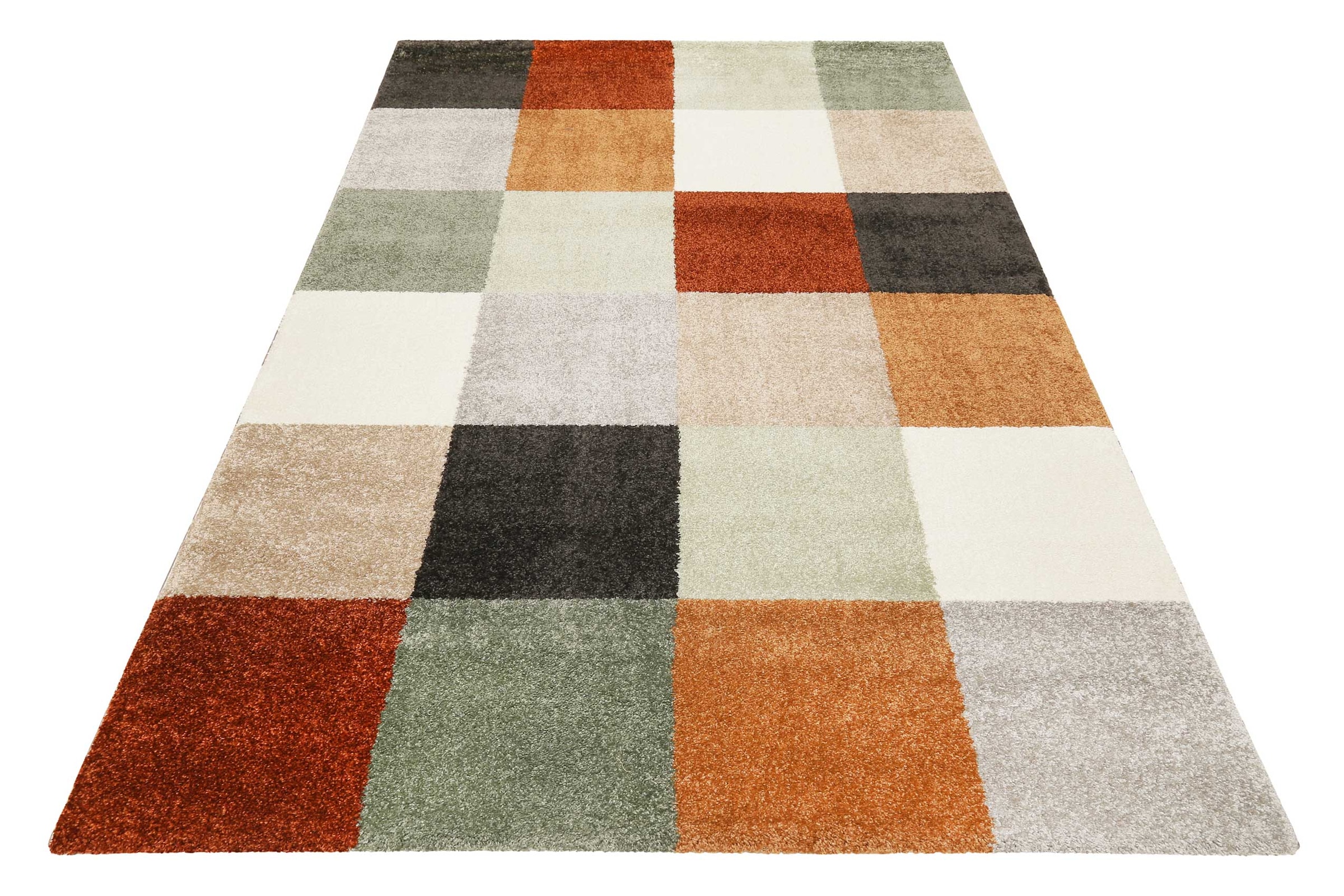 Esprit Teppich »California« rechteckig 13 mm Höhe Kurzflorteppich, Modern, kariert, gewebt, farbig, stilvoll, farbenfroh