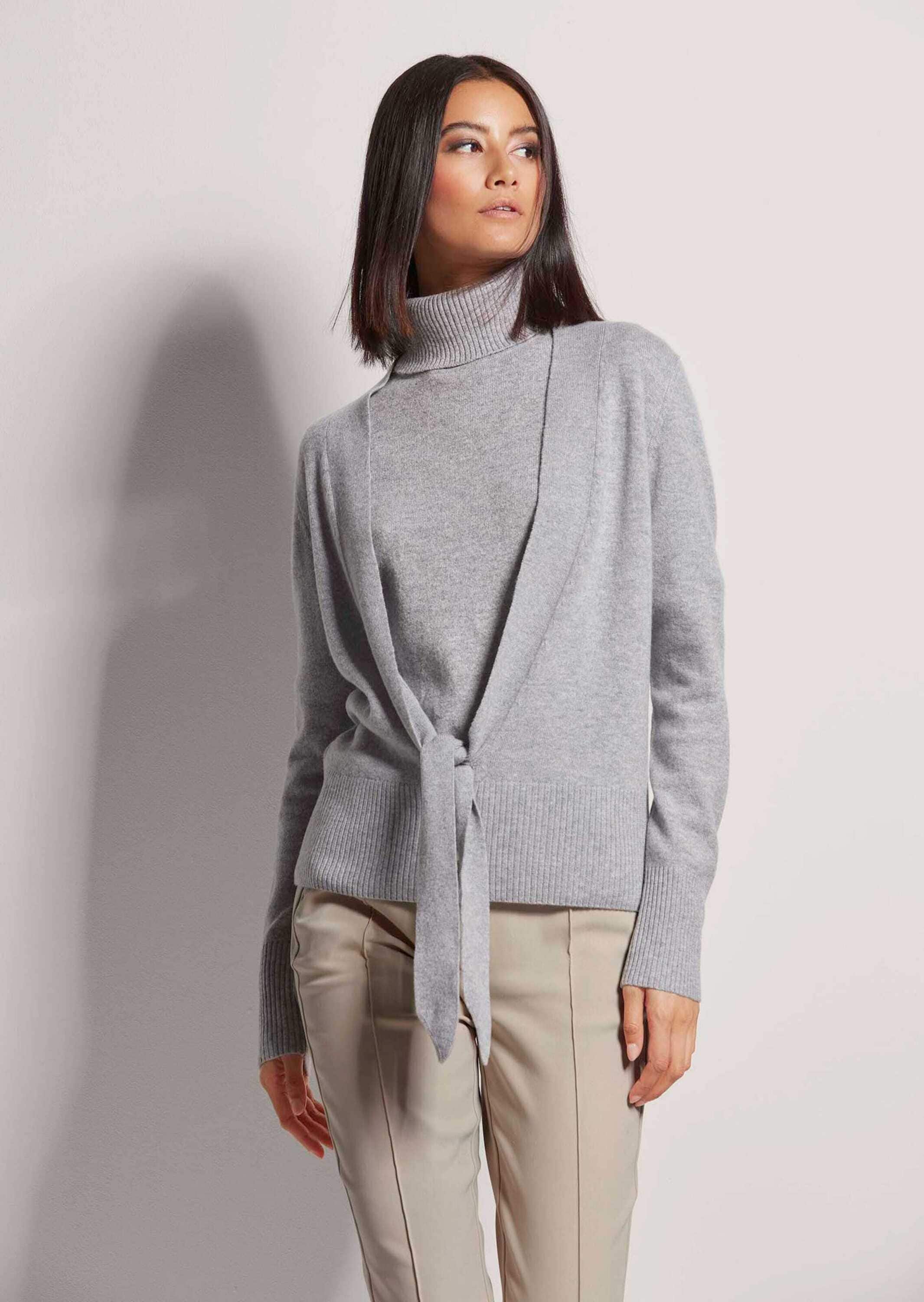 MADELEINE Strickjacke »Strickjacke Kaschmir-Strickjacke mit tiefem V-Ausschnitt und Bindeband«