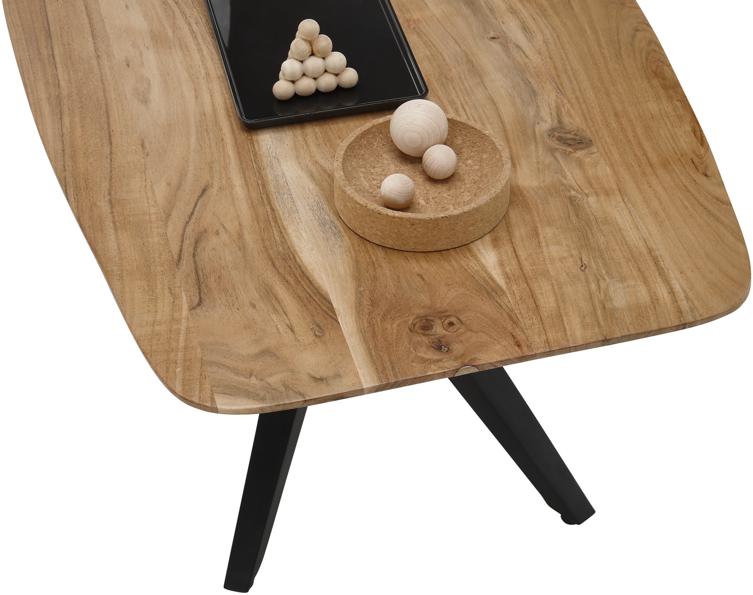 Stolkom Couchtisch »Bill Wohnzimmertisch Akazie Massivholz, BxHxT 110x45x60 cm«, Schweizer Kante, Industrial Style Akazie Massivholz