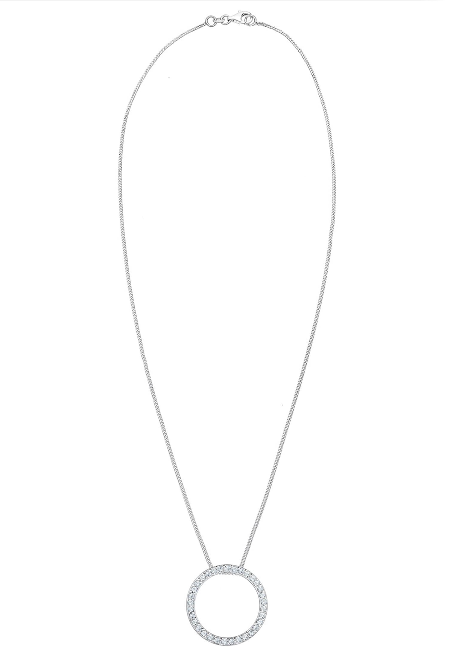Elli Silberkette »Halskette Kreis Kristalle 925 Silber«