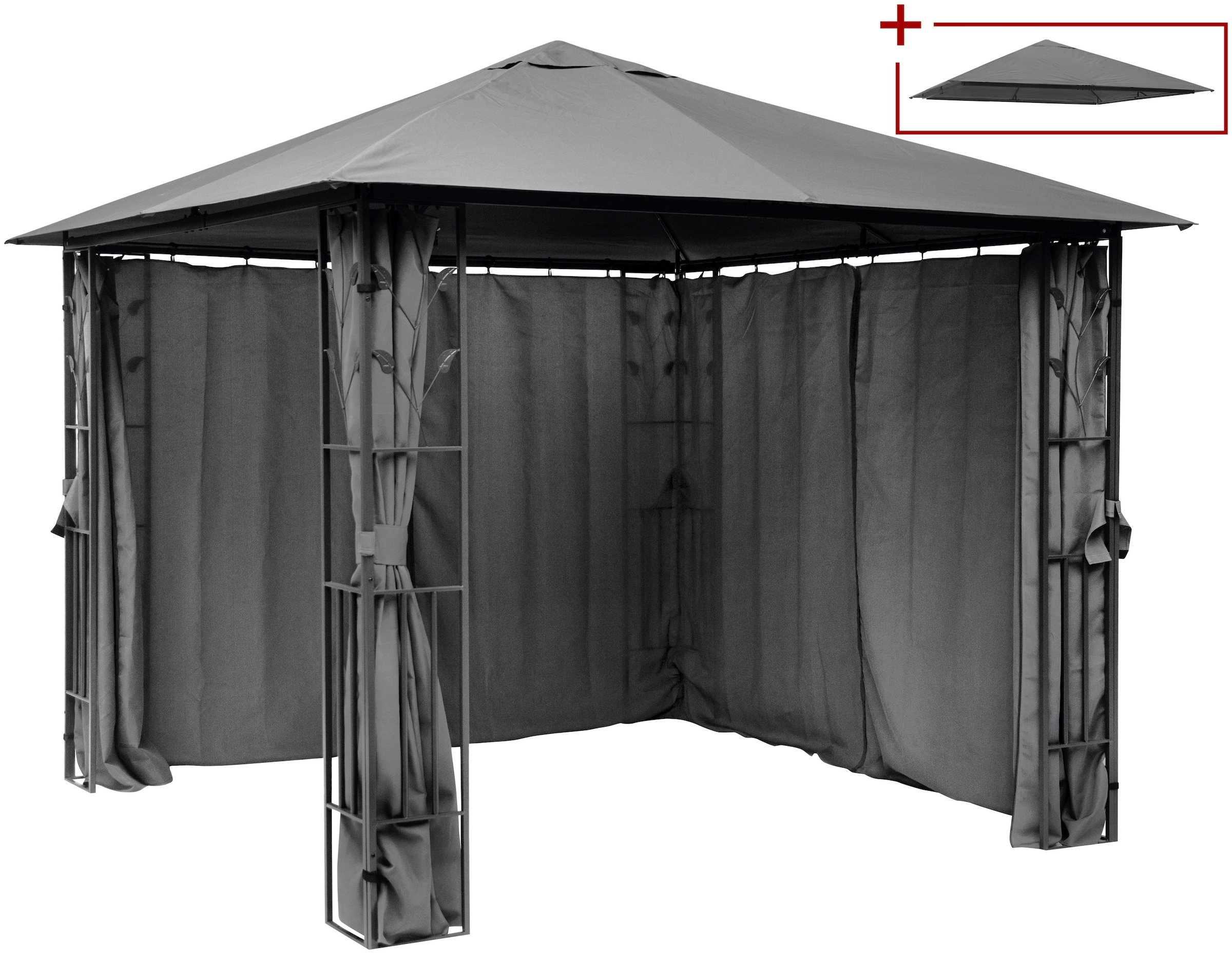 KONIFERA Pavillon »Athen«, BxT: 300x300 cm, Blätter-Optik, inkl. 4 Seitenteile und... kaufen