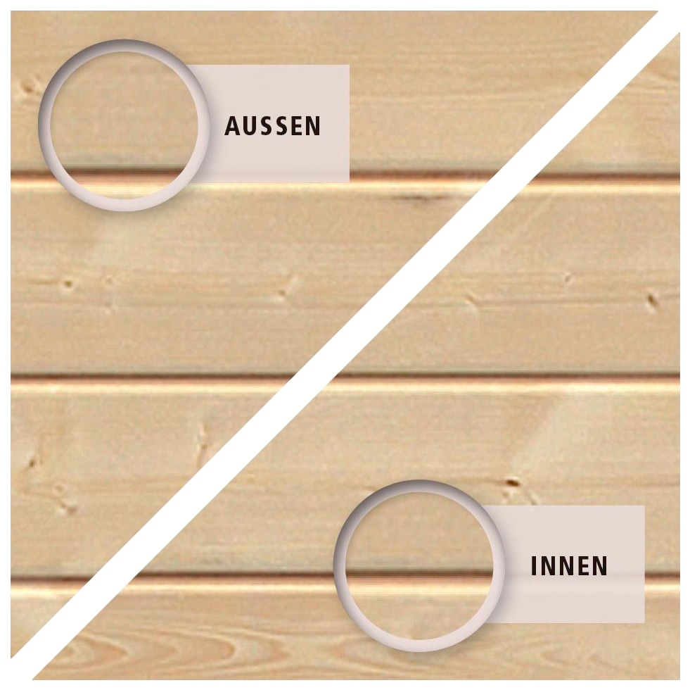 Karibu Achteckpool »PORTO Set B ØxH: 358x124 cm inkl. Zubehör« mit Technikraum unter dem Sonnendeck