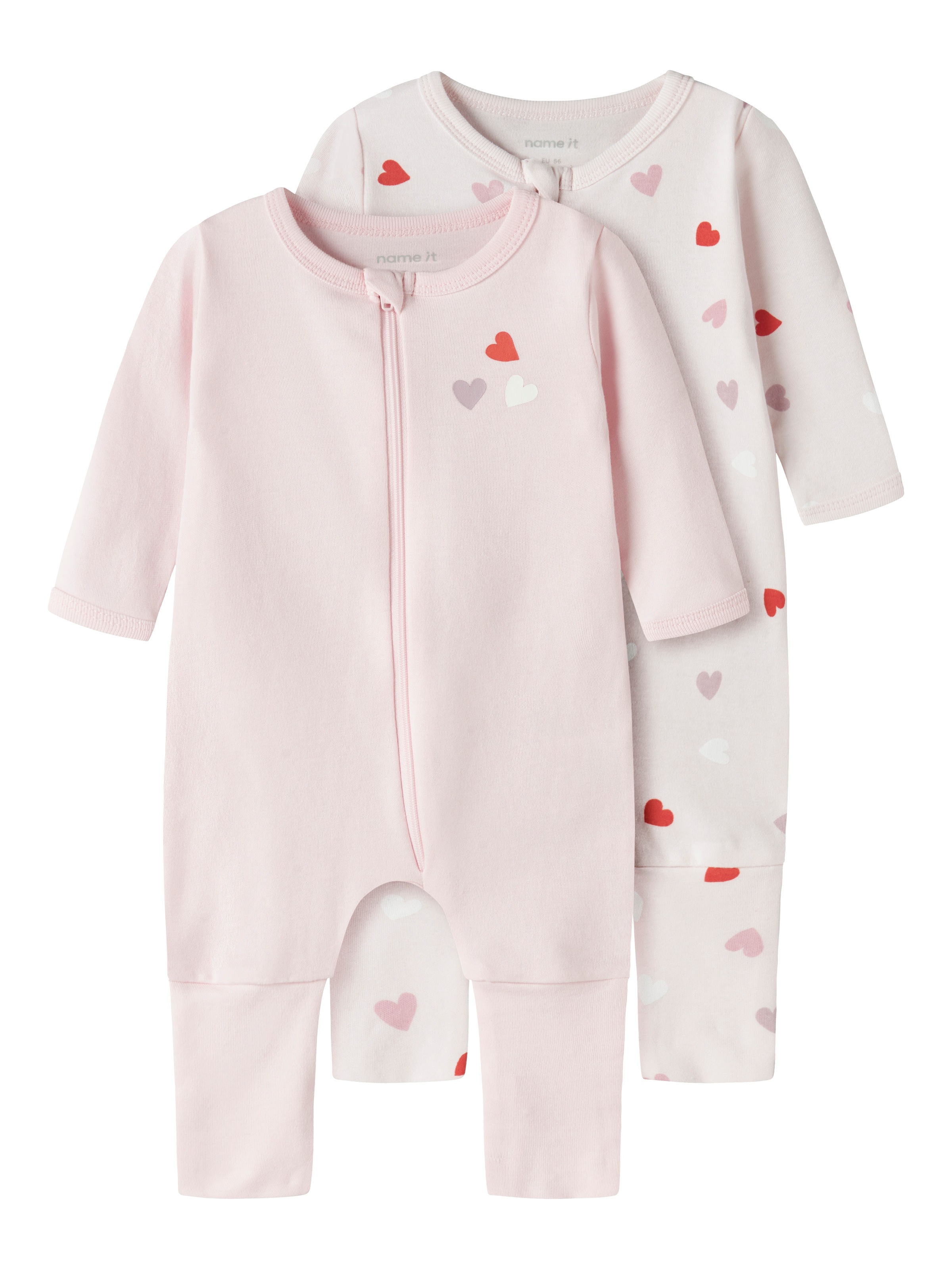 Name It Schlafanzug »NBFNIGHTSUIT 2P ZIP FF CAR. HEART NOOS« Packung, 2 tlg.
