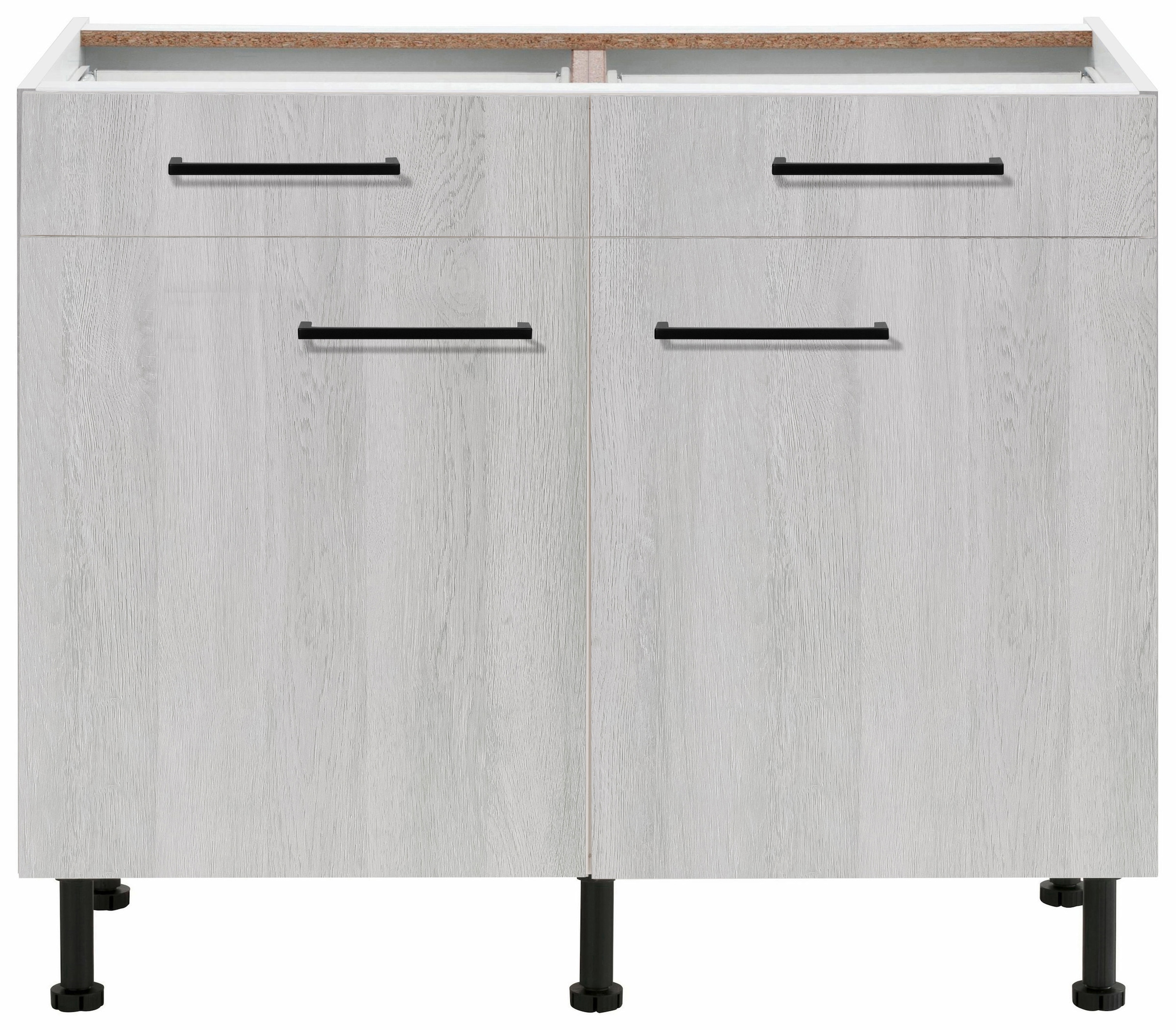 wiho Küchen Unterschrank »Nisos« 100 cm breit, Soft-Close in Schubladen, verstellbare Füße, ohne Platte