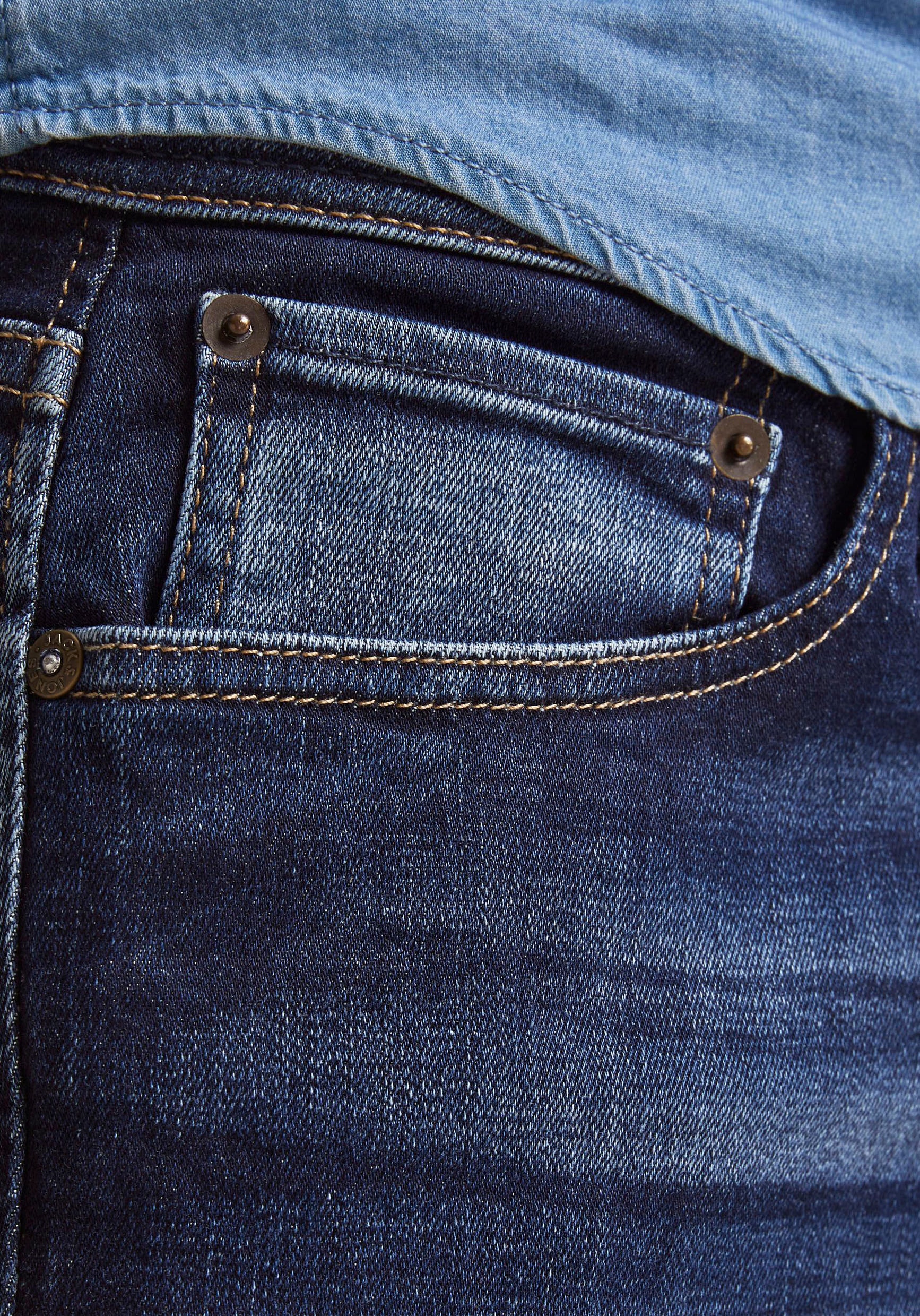 Jack & Jones Regular-fit-Jeans »JJICLARK mit Used-Look und Stretch für den Alltag« mit Abriebeffekten