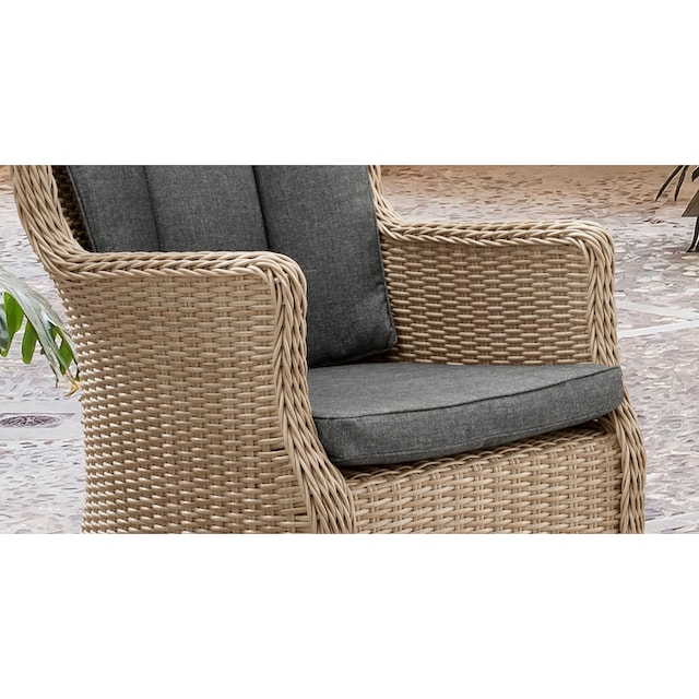 »LUNA Sessel mit Auflagen inkl. Garantie tlg.), Destiny online Fußhocker, (Set, CASA«, 3 | XXL mit kaufen Jahren Gartenlounge-Set Polyrattan, 4