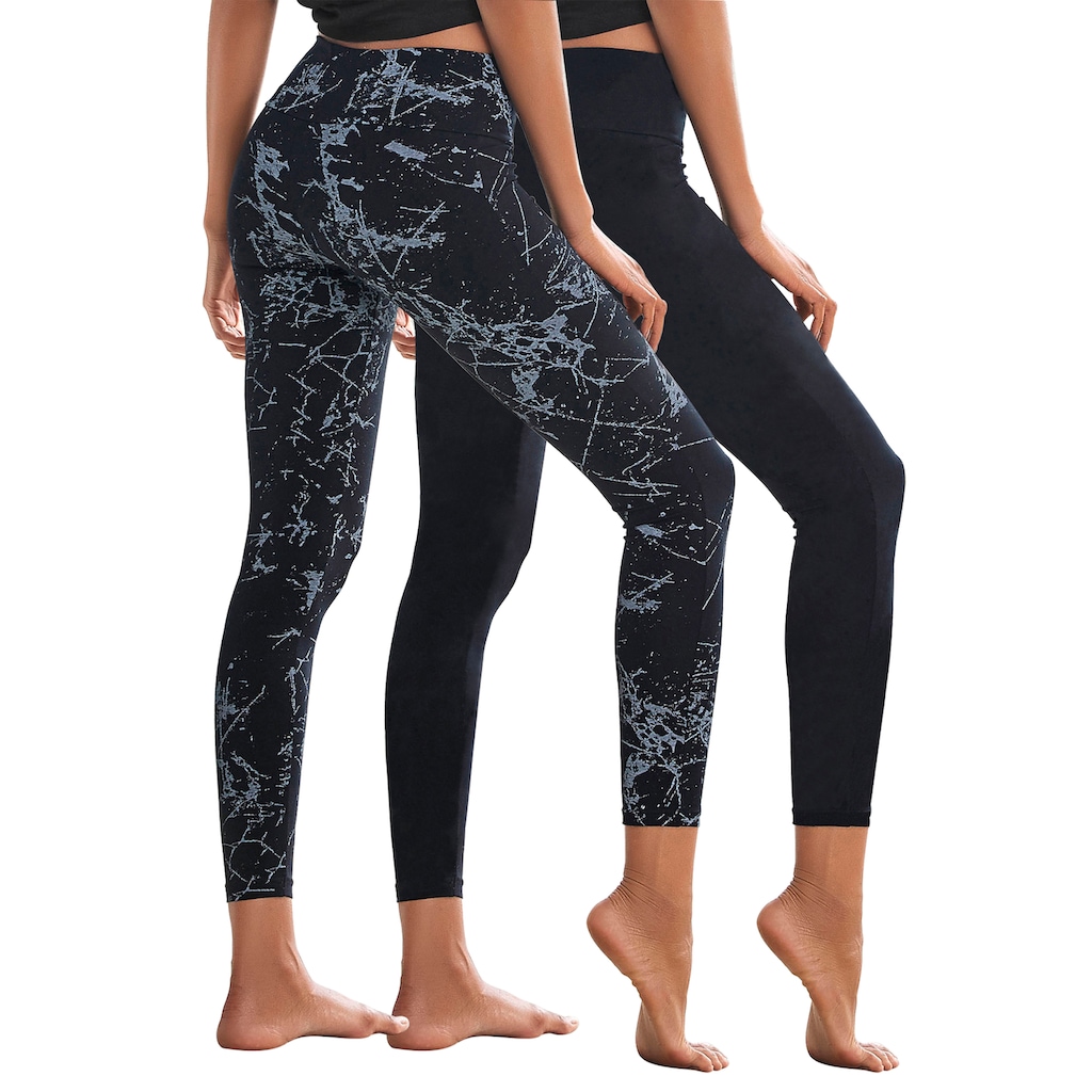 H.I.S Leggings, (2er-Pack), in bedruckt und uni, Loungewear