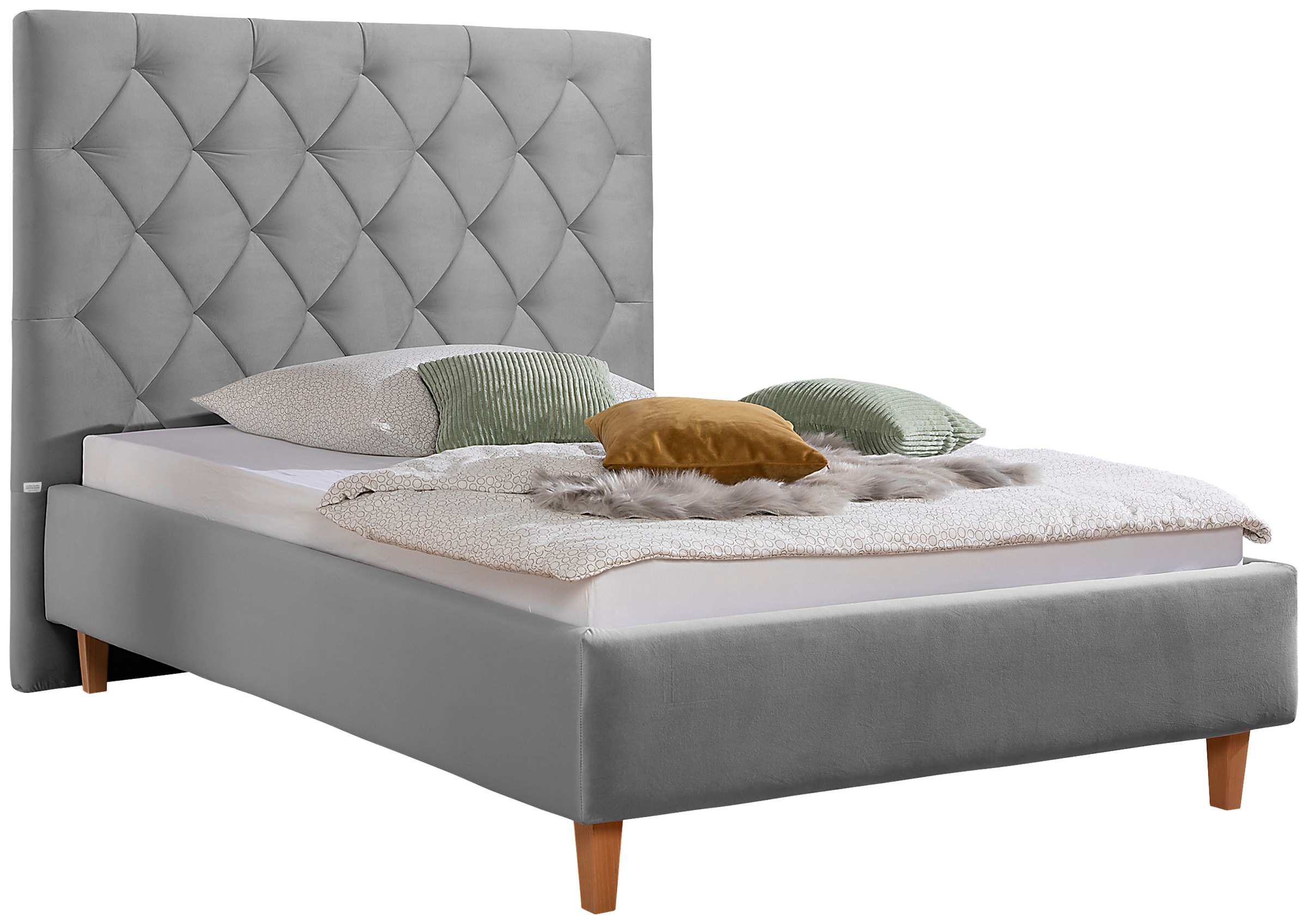Home affaire Polsterbett »Sunley 140«, Kreuzsteppung, Kopfteilhöhe 142 cm, ohne oder mit Matratze/Lattenrost