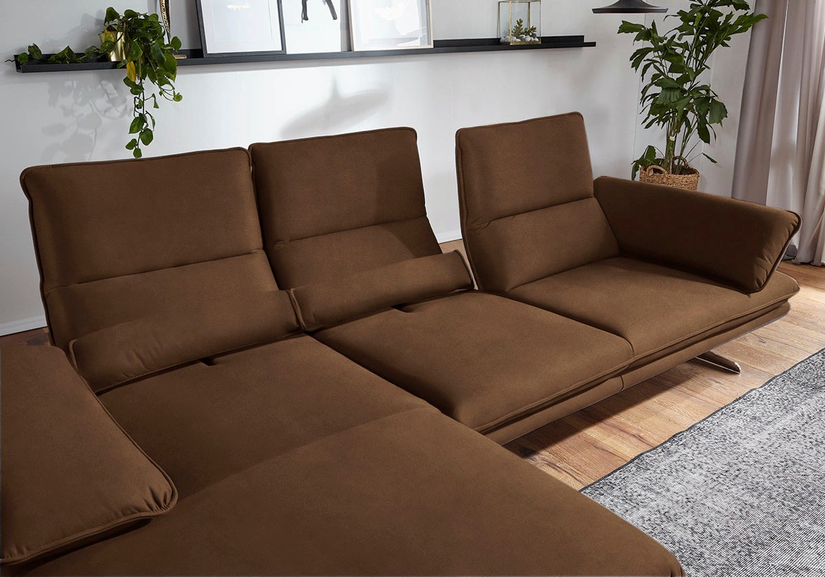 W.SCHILLIG Ecksofa »broadway, Designsofa mit tollem Sitzkomfort, L-Form« Sitztiefenverstellung, Kopfteil- & Seitenteilverstellung, Breite 291cm