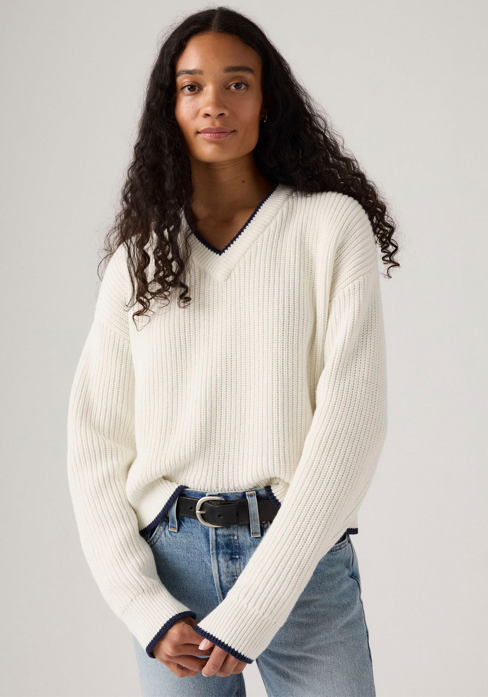 Levi's® Strickpullover »REESE VNECK SWEAT«, mit V-Ausschnitt