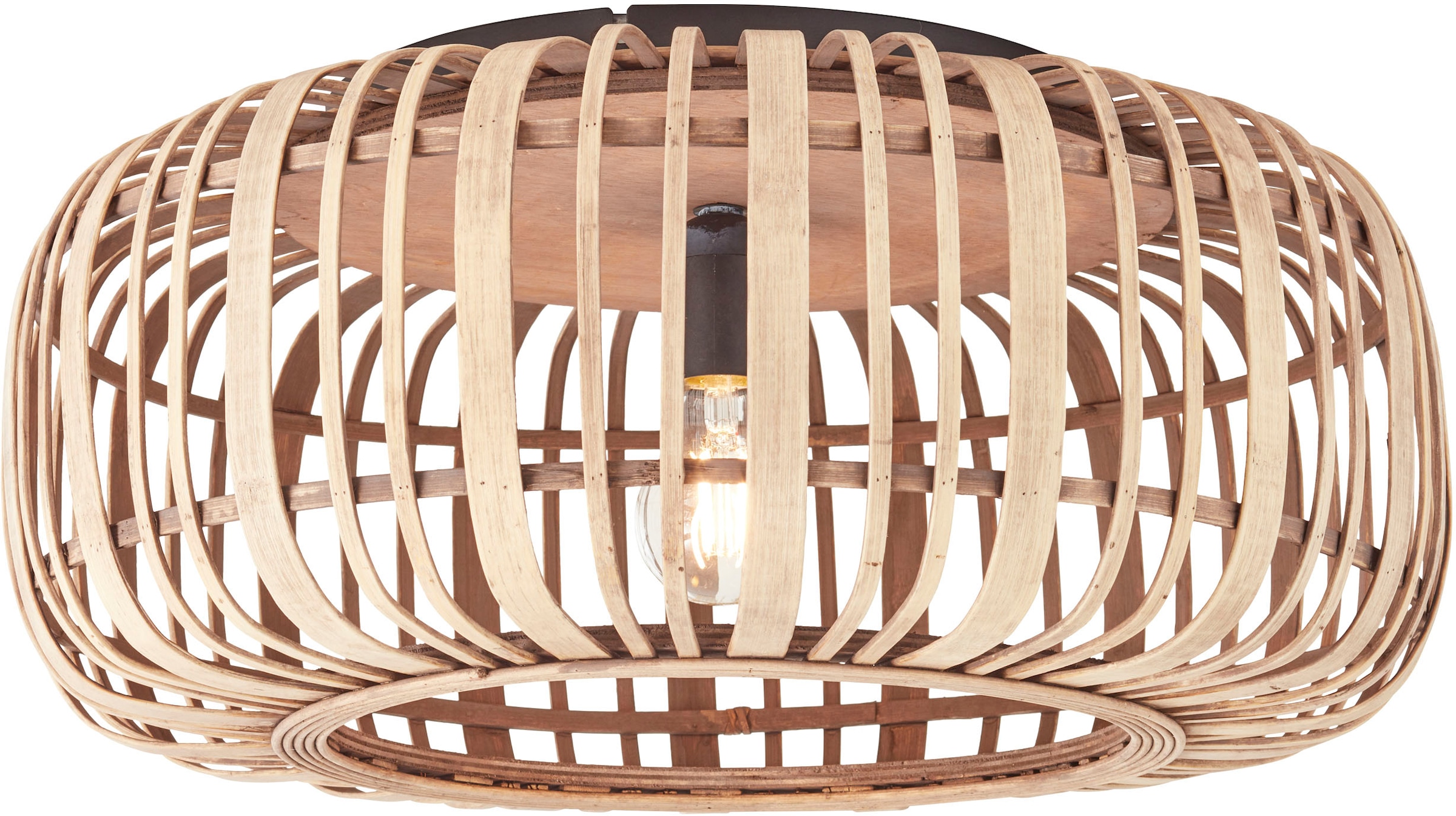 Brilliant Deckenleuchte »Woodrow«, 1 flammig, Leuchtmittel E27 | ohne Leuchtmittel, Bambus - Nature Style - dimmbar - Ø 50cm - E27 Fassung