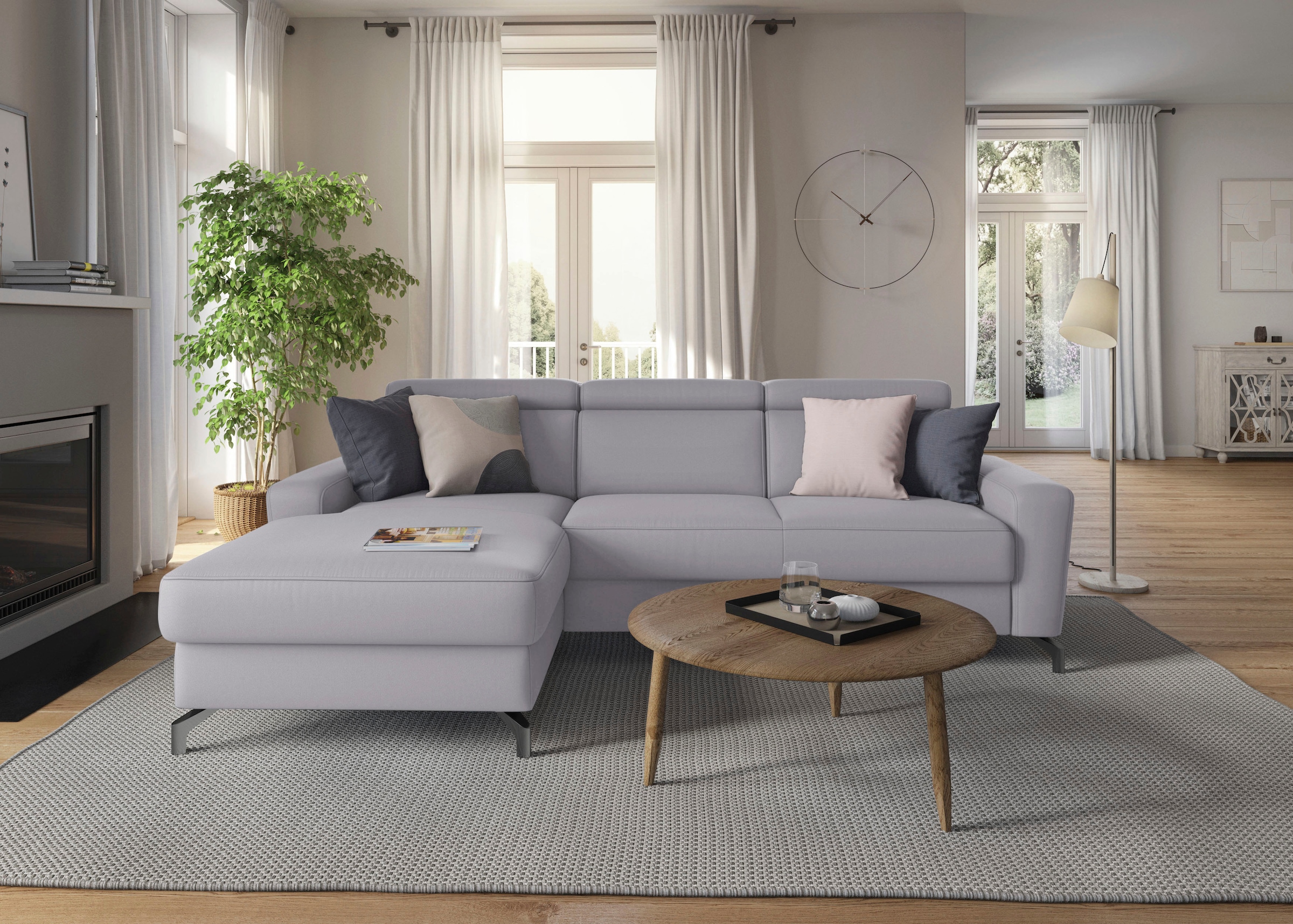 sit&more Ecksofa »Scarlett L-Form« inklusive Kopfteilverstellung, wahlweise mit Bettfunktion, Bettkasten