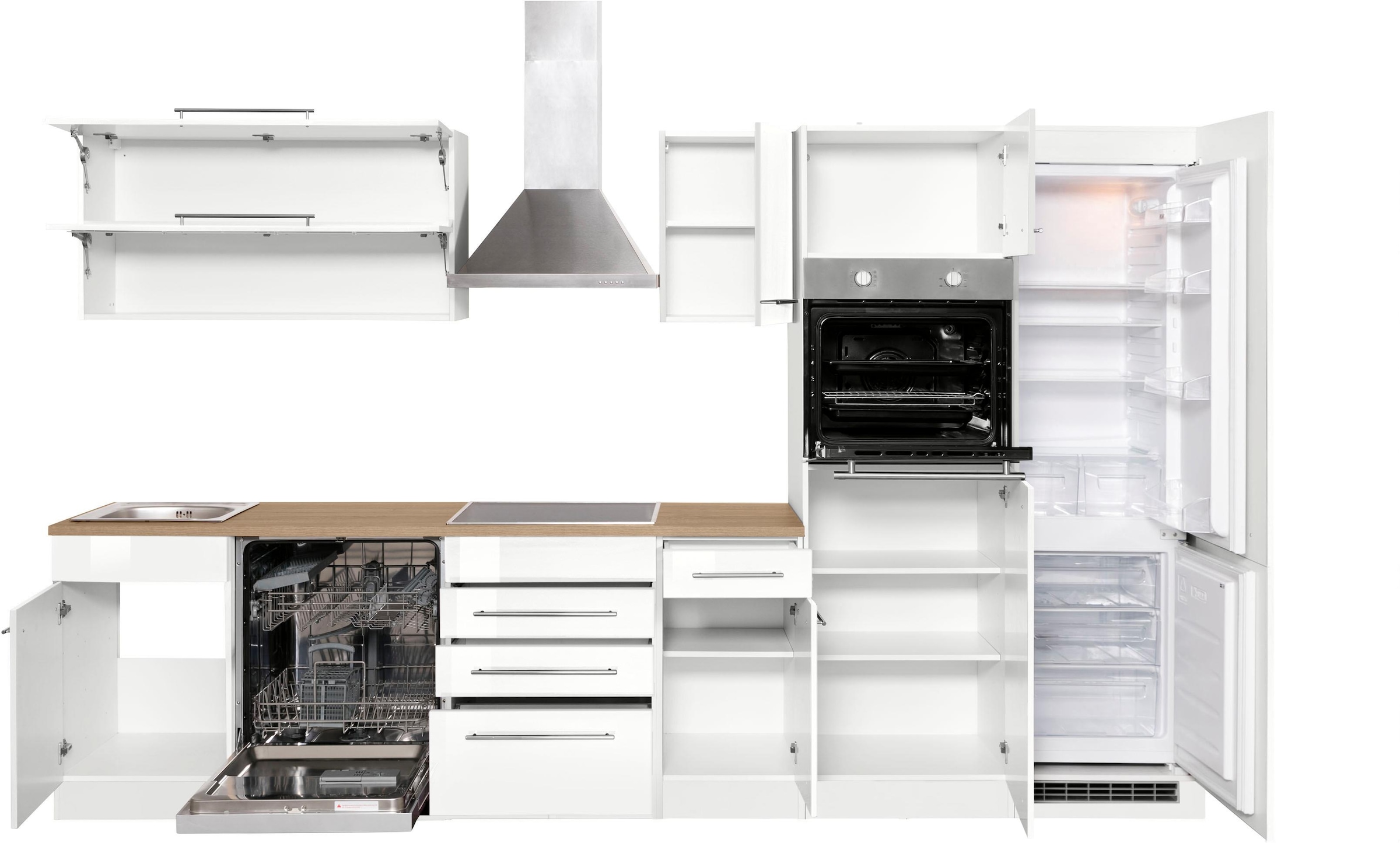KOCHSTATION Küchenzeile »KS-Eton«, ohne E-Geräte, Breite 330 cm