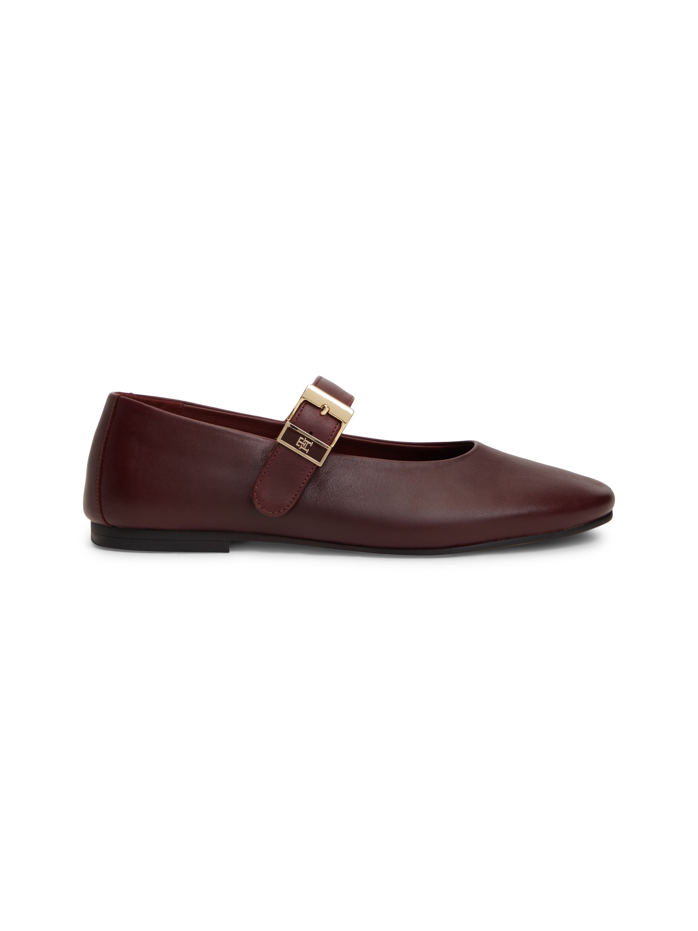 Tommy Hilfiger Riemchenballerina »TH BUCKLE LEATHER BALLERINA«  Businessschuh, mit verstellbarer Schnalle über den Rist, schmale Form.