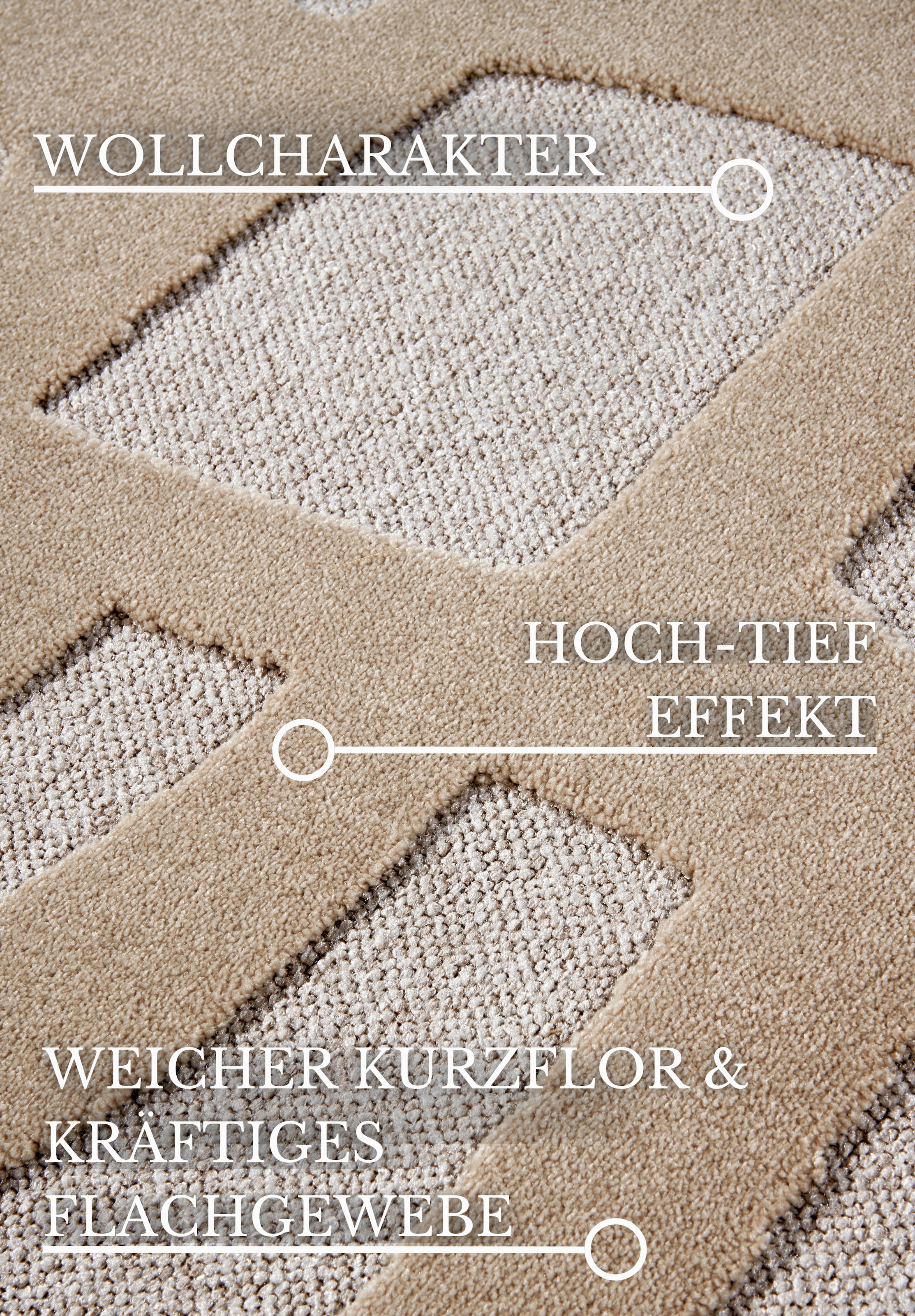 Villeroy & Boch Teppich »Therese«, rechteckig, 5,5 mm Höhe, Wohnzimmer, Schlafzimmer, Modern, Hoch-Tief Effekt, Flur