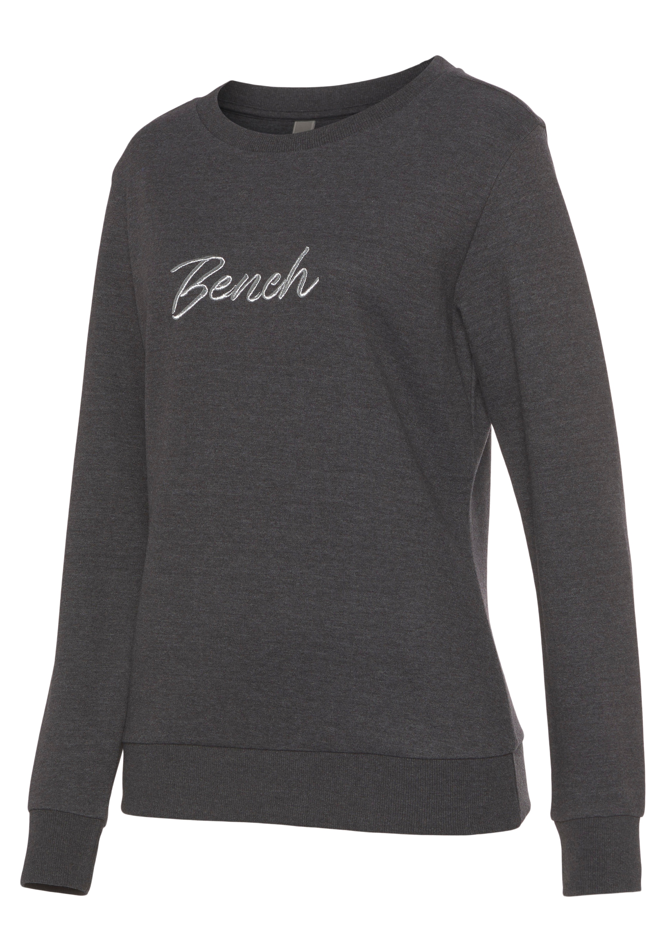 Bench. Loungewear Sweatshirt, mit glänzender Logostickerei, Loungewear