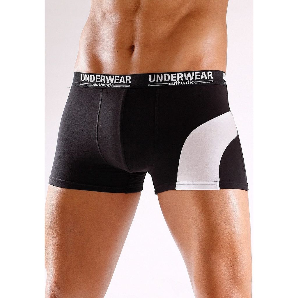 AUTHENTIC UNDERWEAR Boxer (Packung 4 St.) mit kontrastfarbenen Einsatz