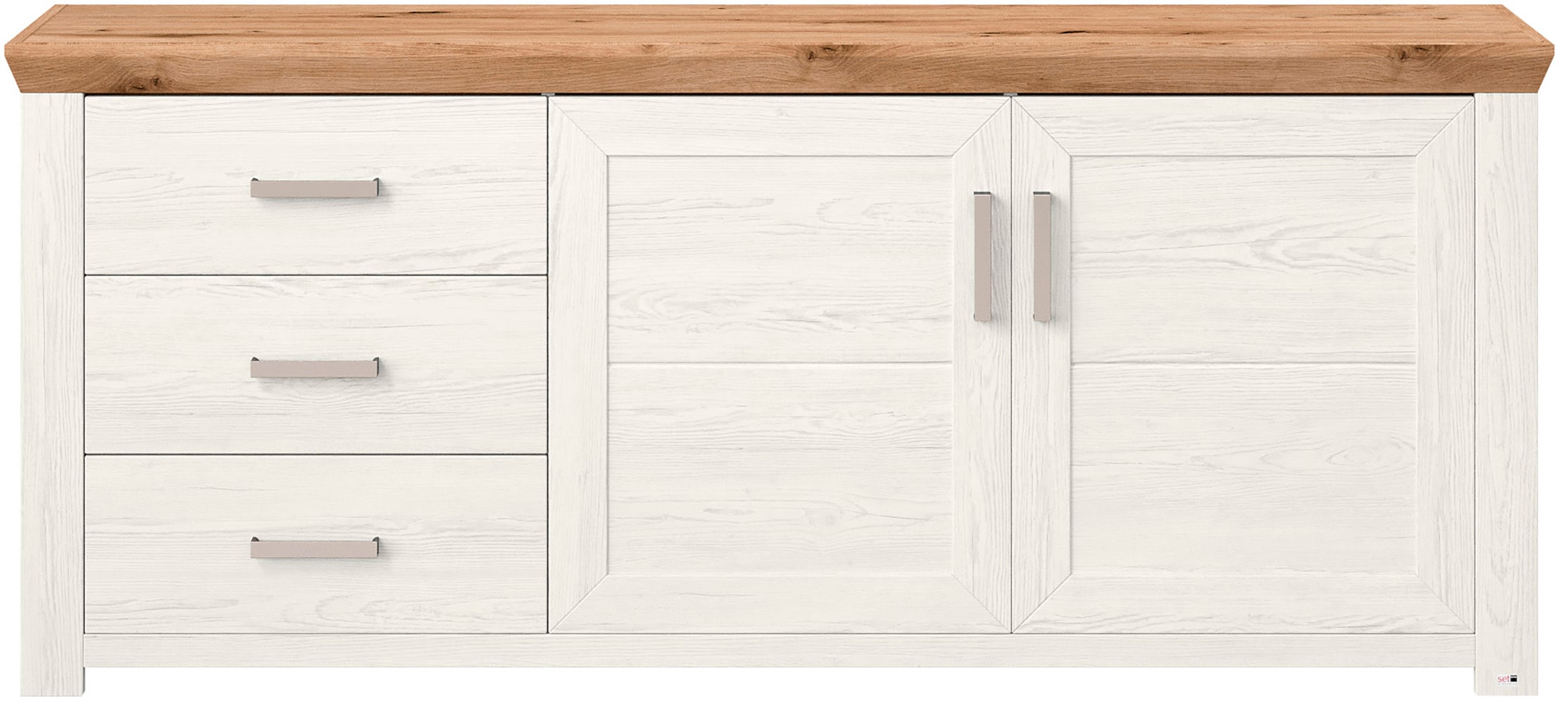 set one by Musterring Sideboard »York«, Typ 51, mit viel Stauraum, Bügelgriff silber, B 184 x H 79 cm