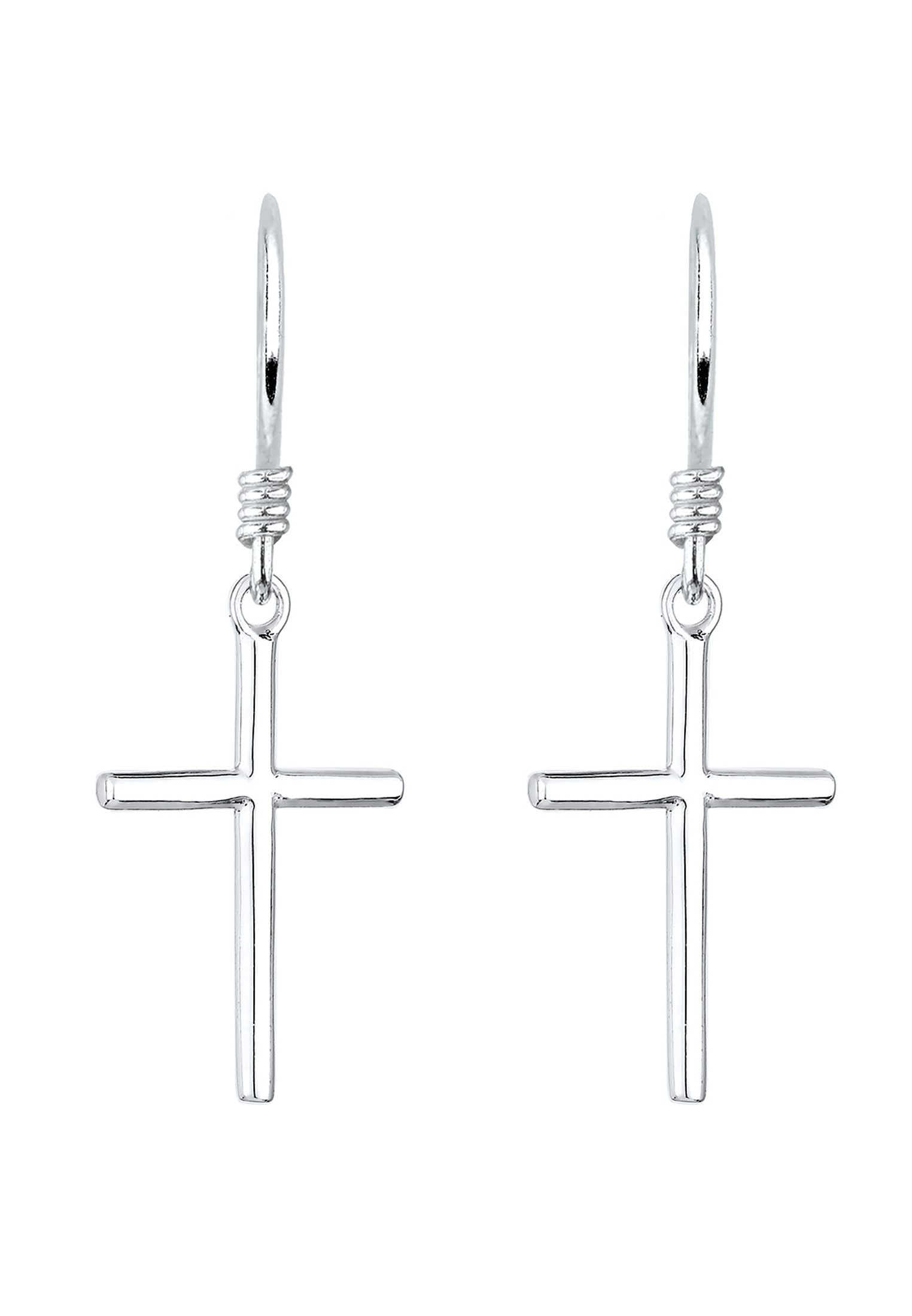 Elli Paar Ohrhänger »Ohrringe Kreuz Religion Schlicht Filigran 925 Silber«