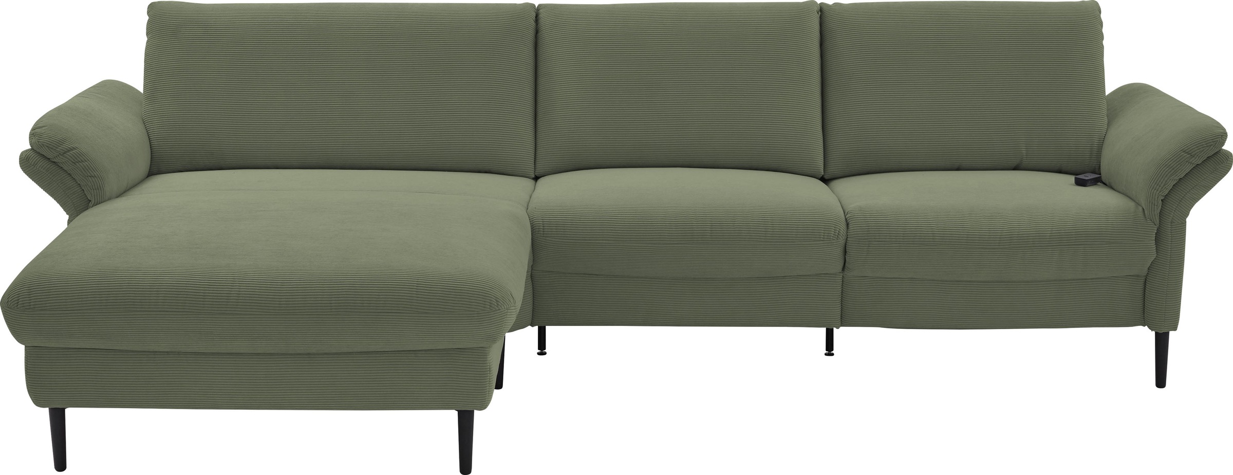 Home affaire Ecksofa »Sarsina: mit Tonnentaschen-Federkern, perfekt zum Entspannen L-Form« inklusive 1 motorischen Relaxfunktion mit Herz-Waage-Beschlag