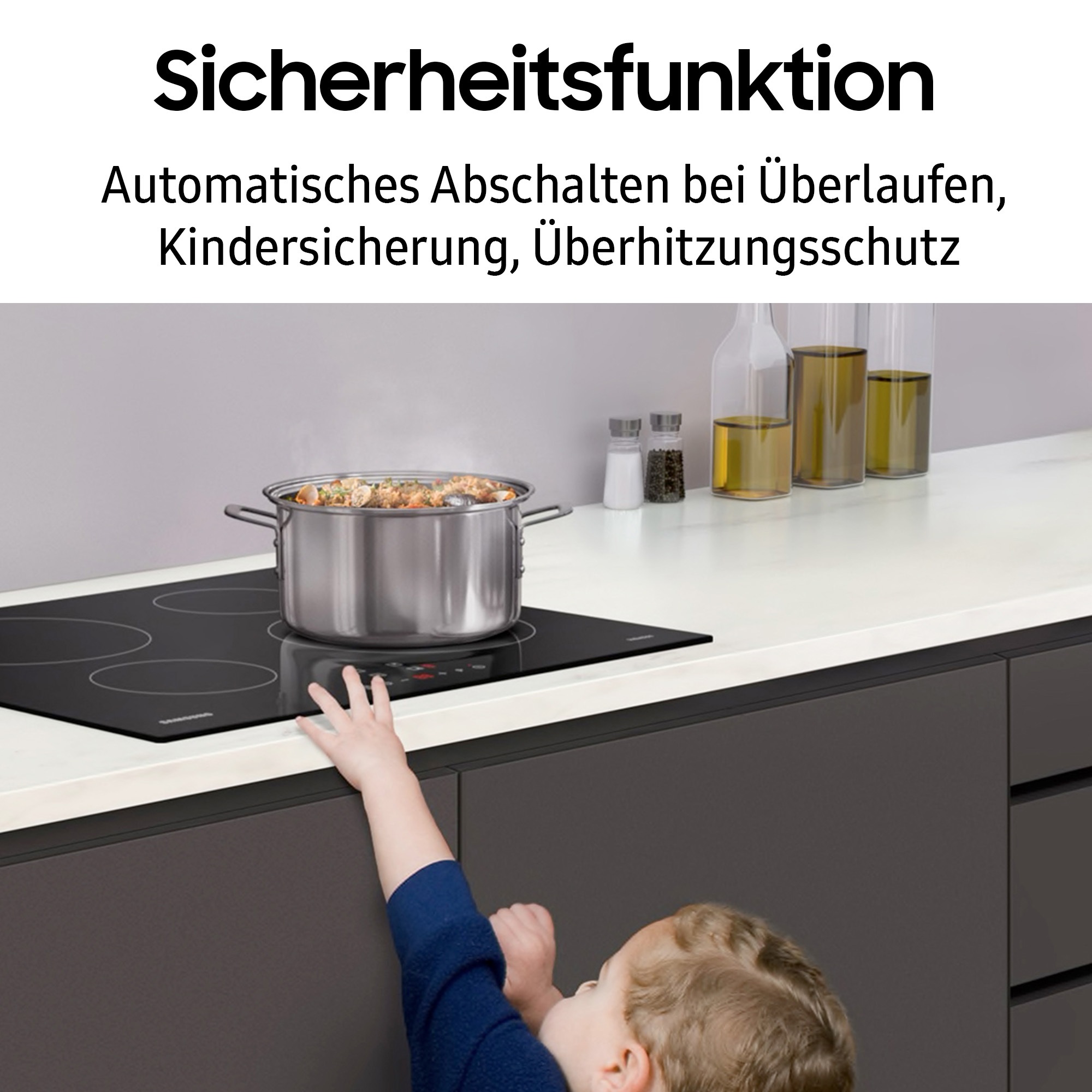 Samsung Induktions-Kochfeld »NZ64B4015HK/U1«, Höhe des Kochfelds beträgt nur 44mm & Ideal für ovale Pfannen & Töpfe