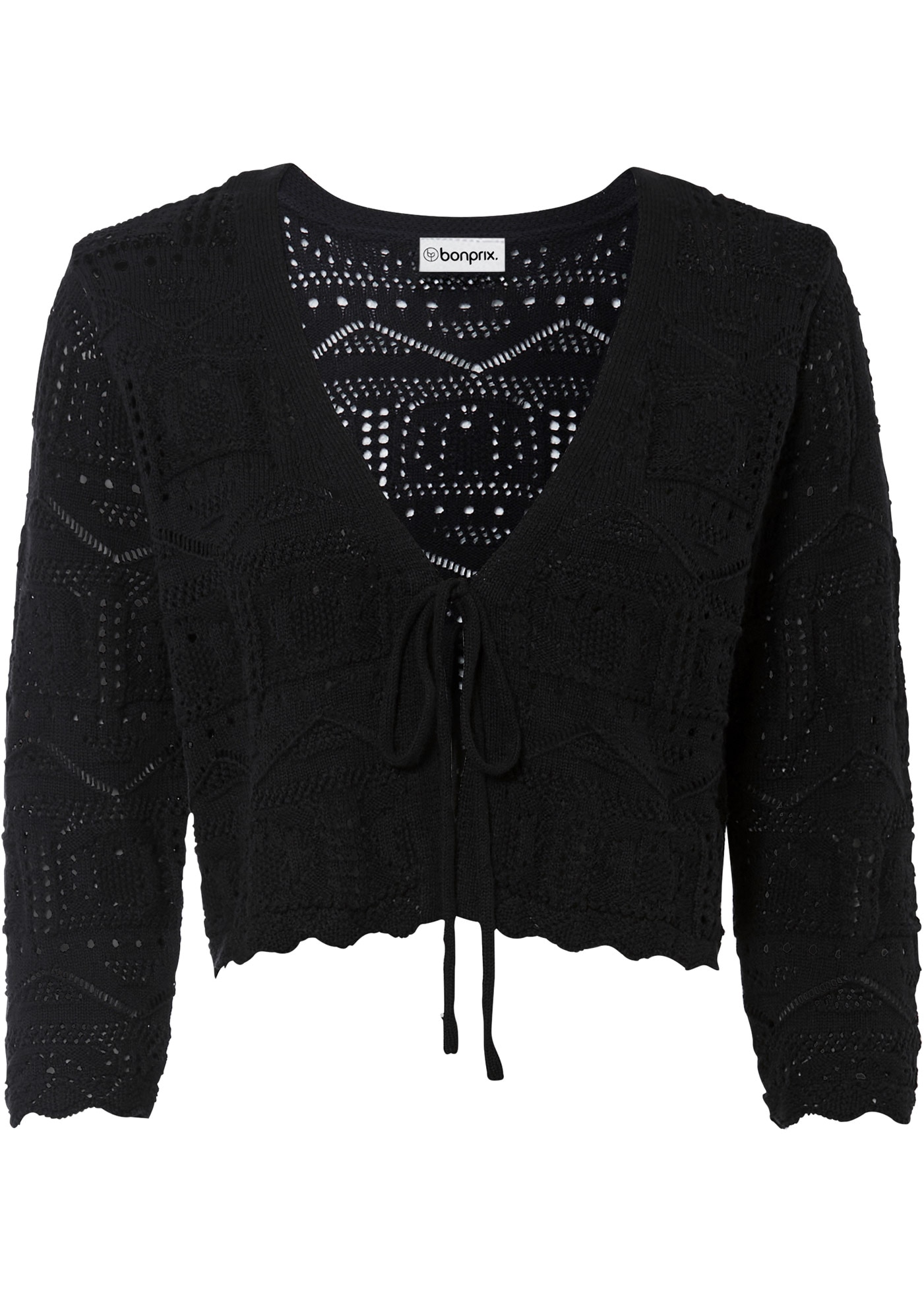 bonprix Ajourstrickjacke »Ajour-Bolero« bequeme Passform, 3/4-Ärmel, Ajour-Bolero