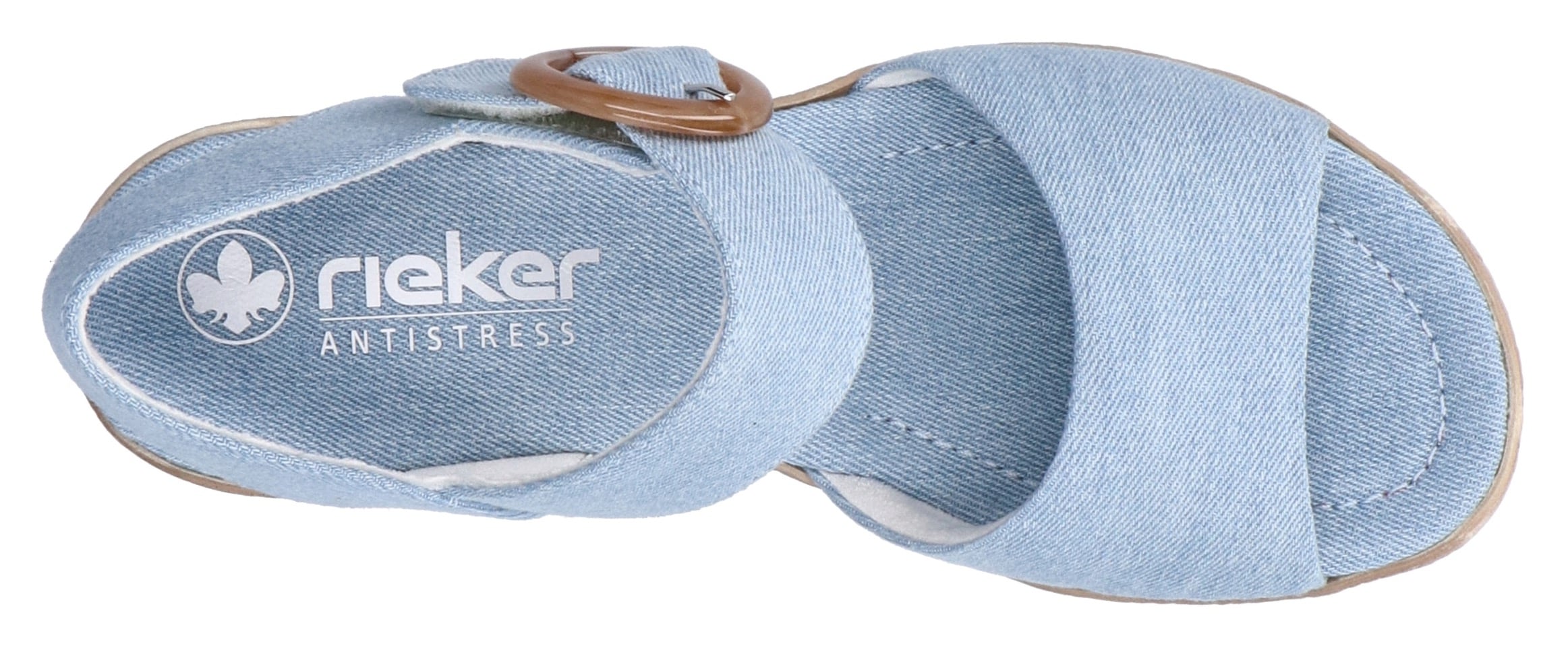 Rieker Keilsandalette  Sommerschuh, Plateausandale, Urlaubschuh mit Klettverschluss