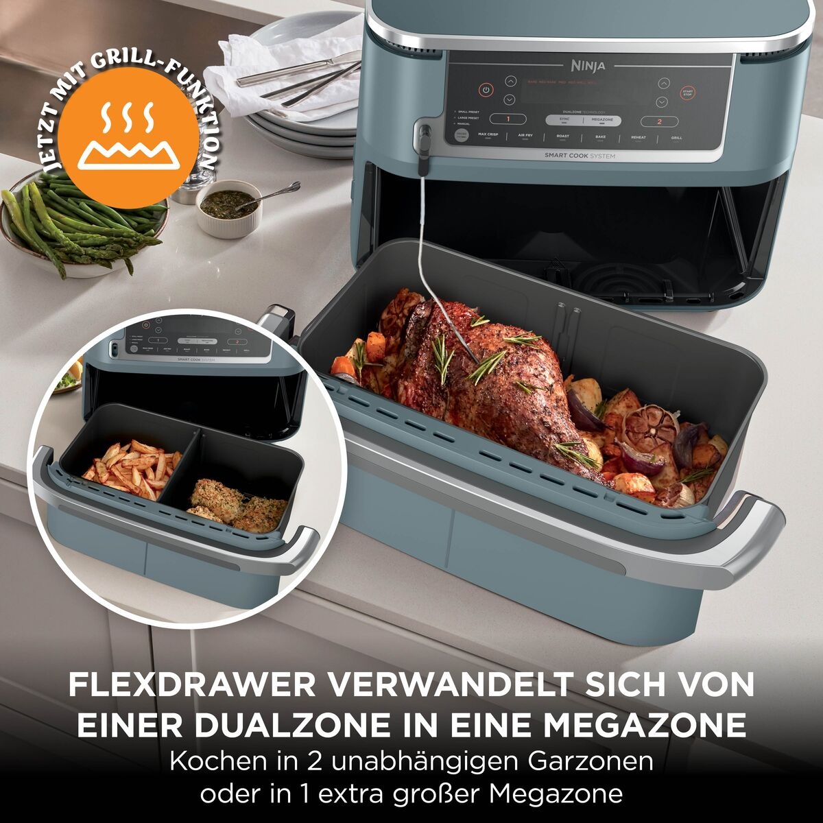 NINJA Heißluftfritteuse »AF600EU Foodi FlexDrawer« 2470 W