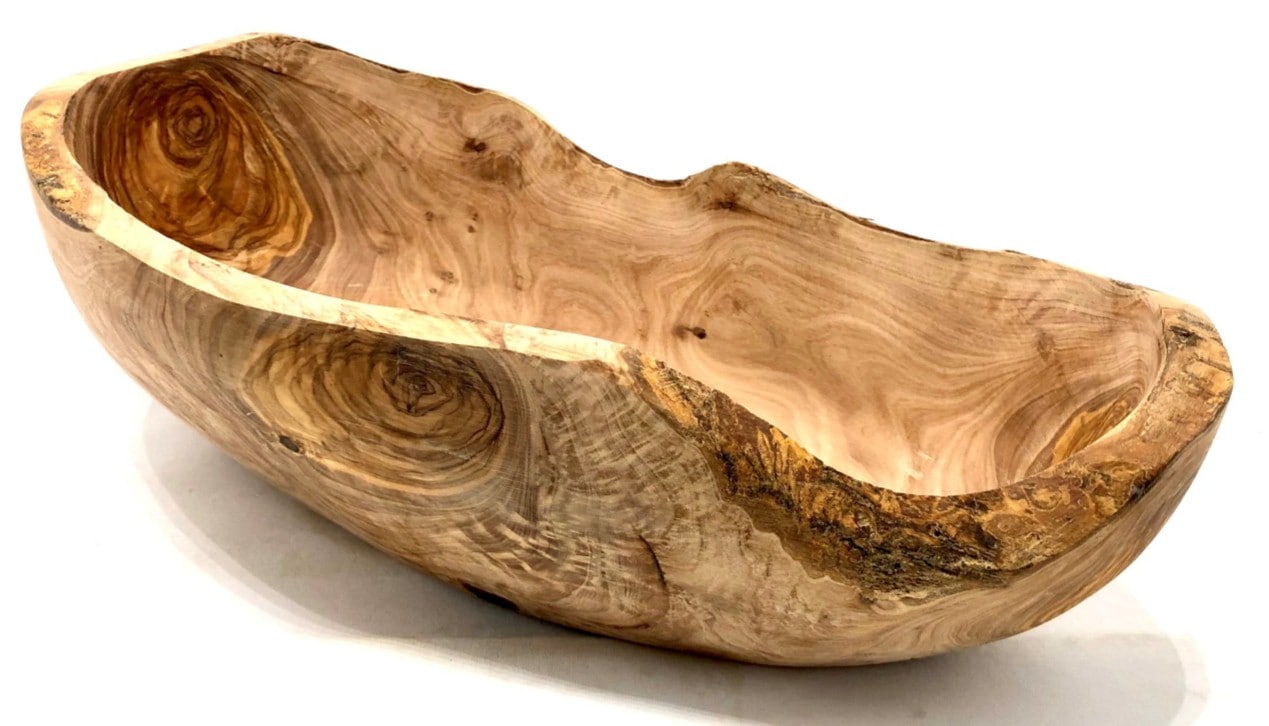Olivenholz-erleben Obstschale »Obstschale oval rustikal ca. 25 – 29 cm aus Olivenholz«, aus Massivholz, Jede Schale ist ein Unikat mit einzigartiger und natürlicher Maserung