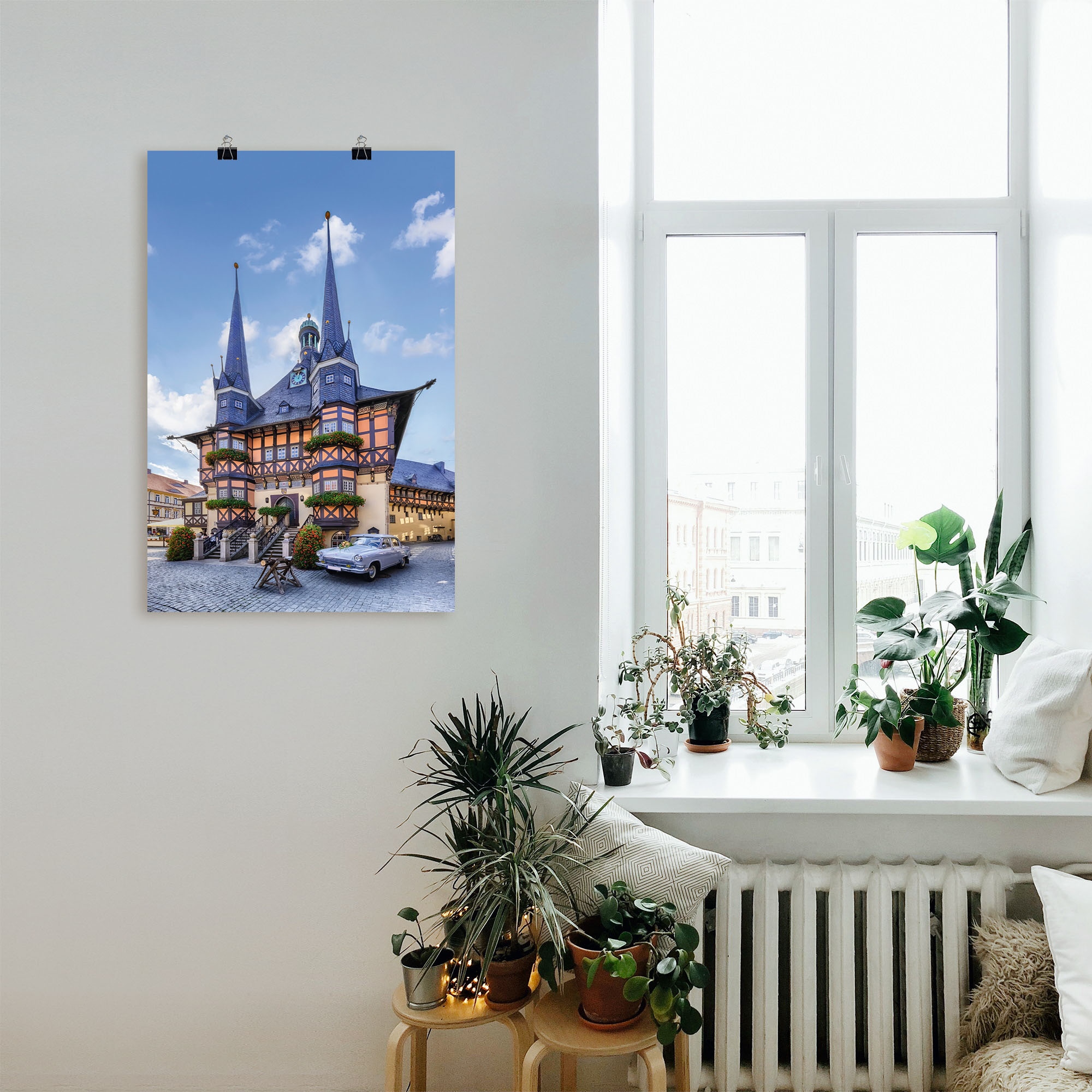 Artland Wandbild »Rathaus Wernigerode, Fachwerkhaus«, Deutschland, (1 St.), als Alubild, Leinwandbild, Wandaufkleber oder Poster in versch. Größen