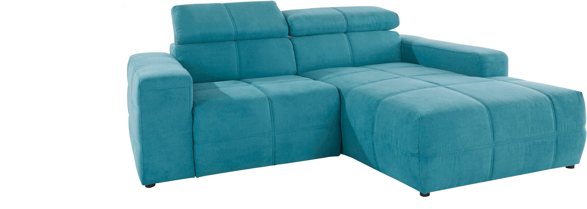 DOMO collection Ecksofa »Brandon Sitzbelastung 140 kg, kleine Ausführung B/T/H: 214/100/80 cm«, Mit Kopfteilverstellung, auch in Leder und Cord, L-Form
