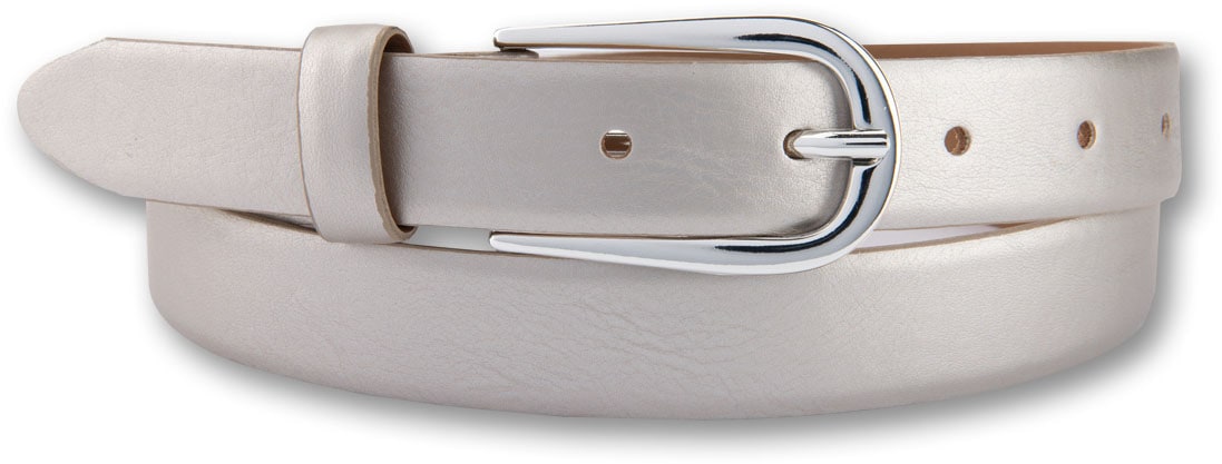 BERND GÖTZ Ledergürtel, mit einem seidig glänzendem Oberflächenfinish, Metallic-Look