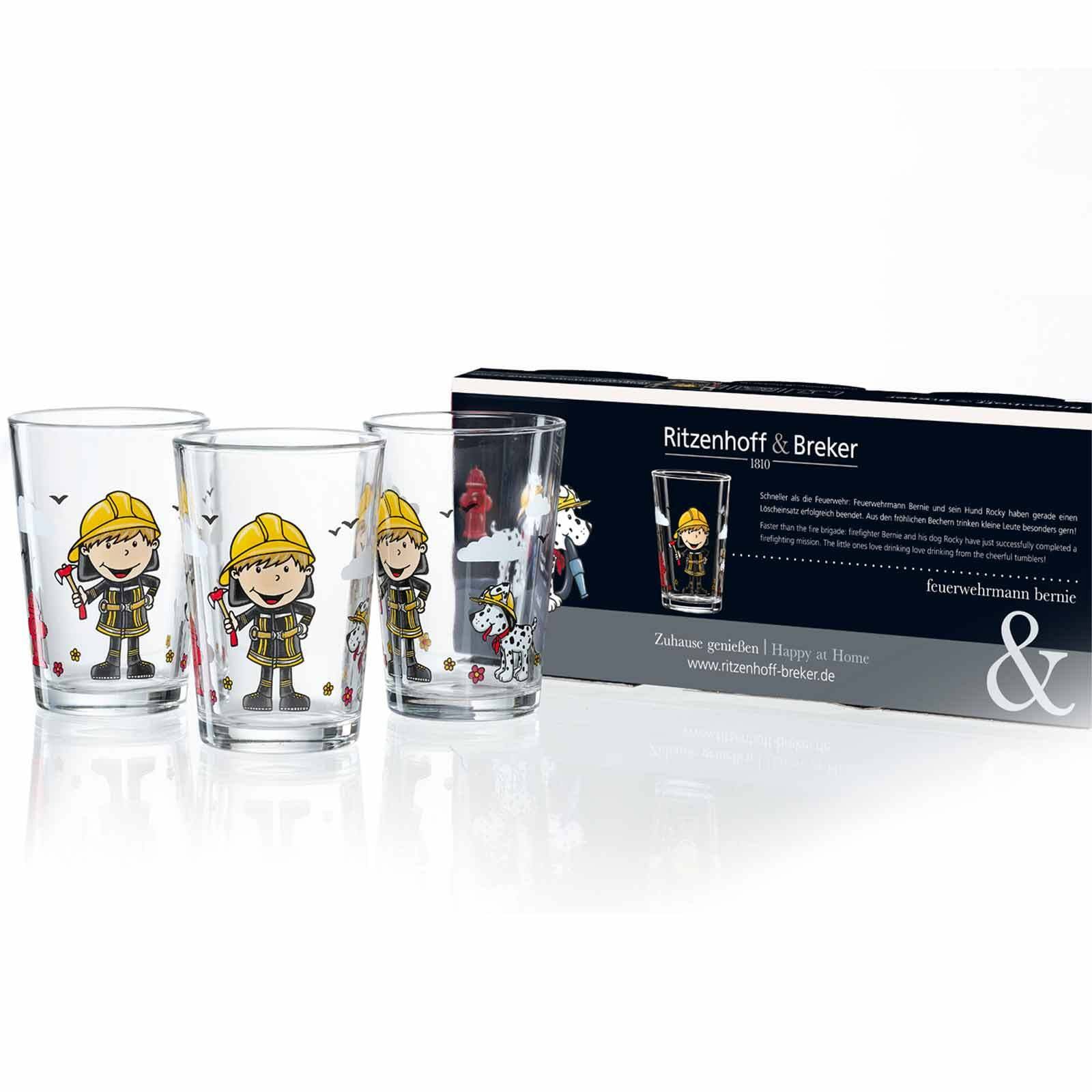 Ritzenhoff & Breker Kinderbecher »Kindergläser Feuerwehrmann Bernie 205 ml 24er Set bunt«