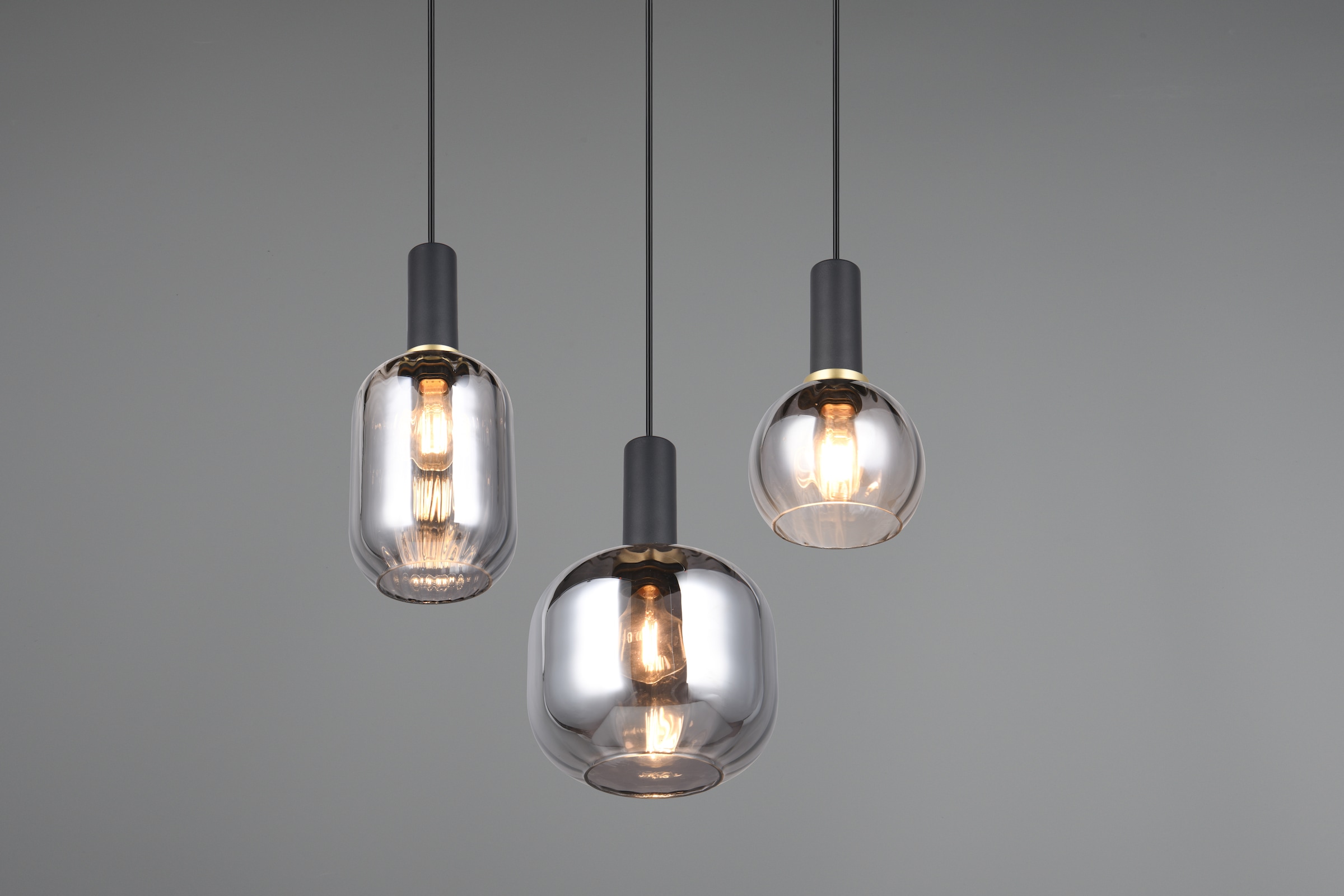 TRIO Leuchten Pendelleuchte »DIVA, E27 Hängelampe 3-flammig mit Glasschirm, exkl 3xE27 max 10W« E27 1 Stk. warmweiß - kaltweiß höhenverstellbar bis max 150cm Hängeleuchte Ø 30 cm Wohnzimmer Küche