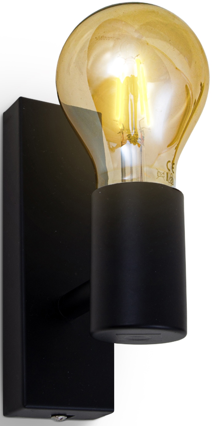 B.K.Licht Wandleuchte »BK_DS1265 Wandlampe, online Retro, Schwarz, E27-Fassung«, 1 (max. flammig-flammig, mit | Leuchtmittel 60W) 1-Flammig, Metall, Jahren kaufen Garantie ohne 3 Flurlampe, XXL