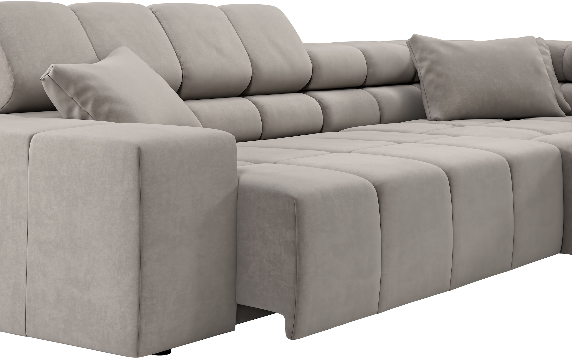 INOSIGN Ecksofa »Ancona incl. Kopfteilverstellung, Zierkissen Breite 319cm, L-Form«, wahlweise motorische Sitztiefenverstellung, auch in Cord + Easy Care