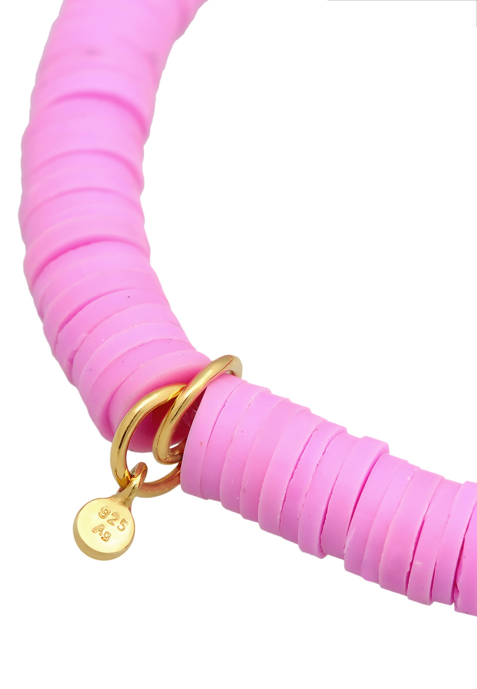 Elli Armkette »Armband Heishi Perlen Bunt Kauri Muschel 925 Silb«