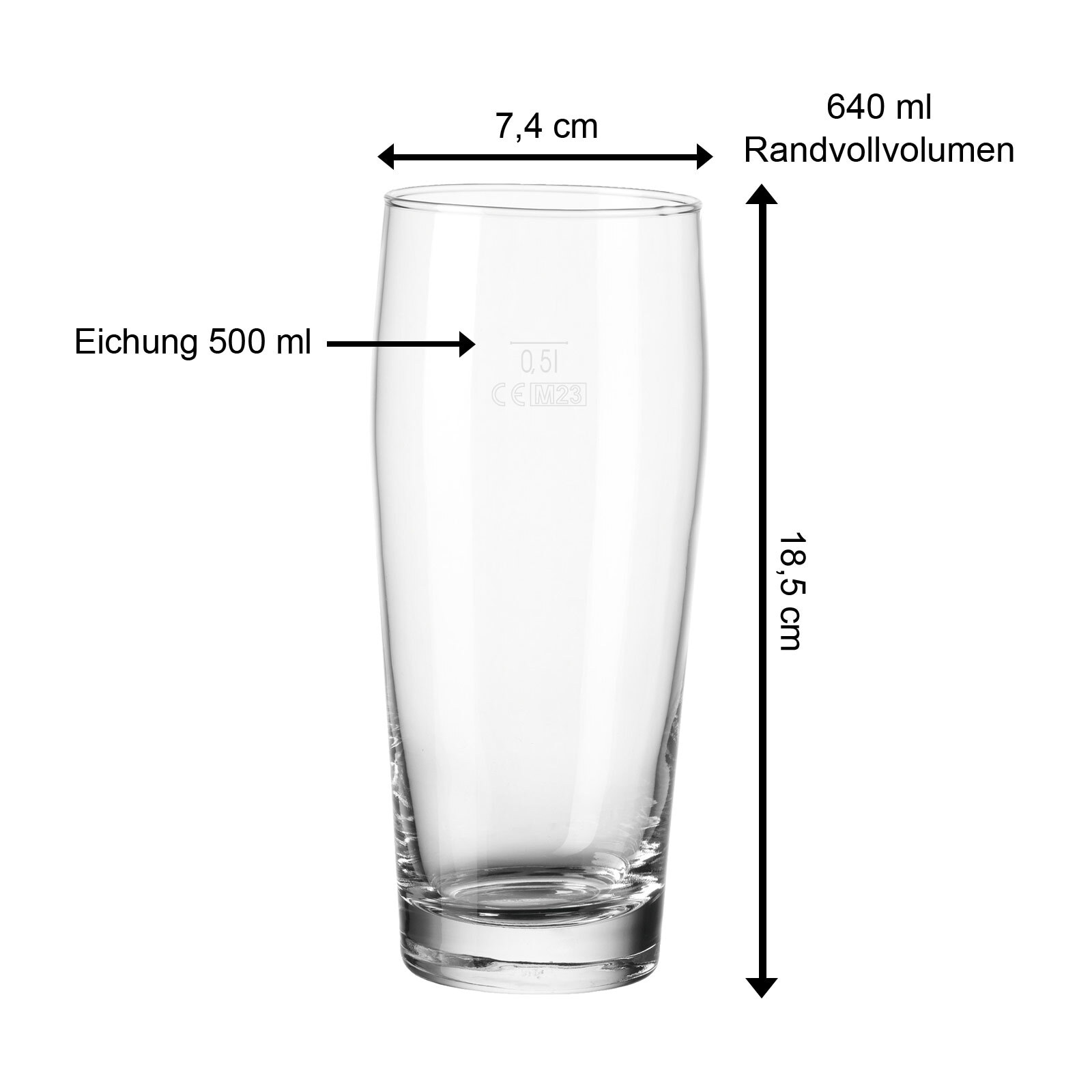 van Well Bierglas »Willi Becher geeicht 0,5 l 12er Set transparent«