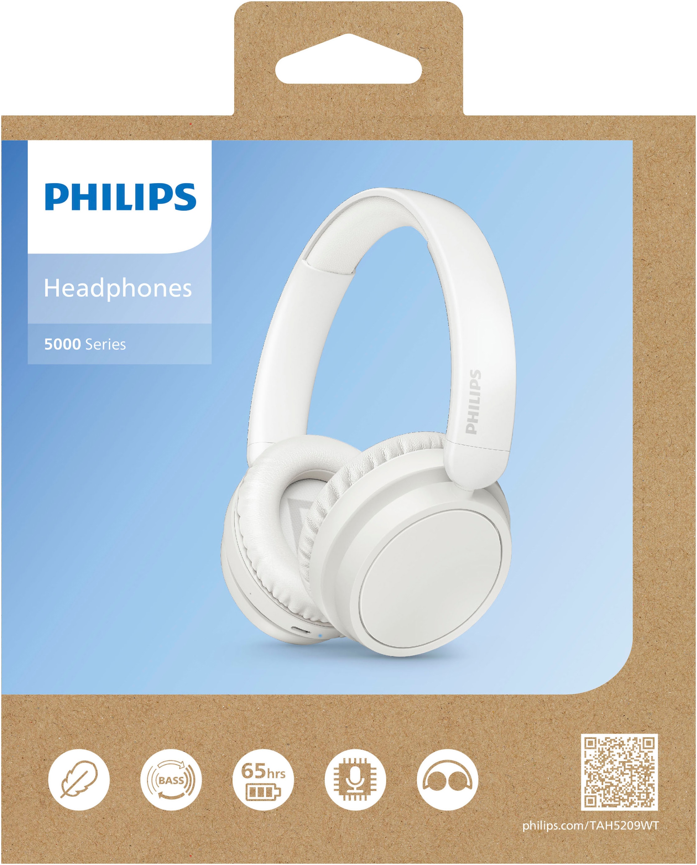 Philips Over-Ear-Kopfhörer »TAH5209«, Bluetooth-A2DP Bluetooth-AVRCP Bluetooth-HFP, Geräuschisolierung-Multi-Point-Verbindung-Sprachsteuerung